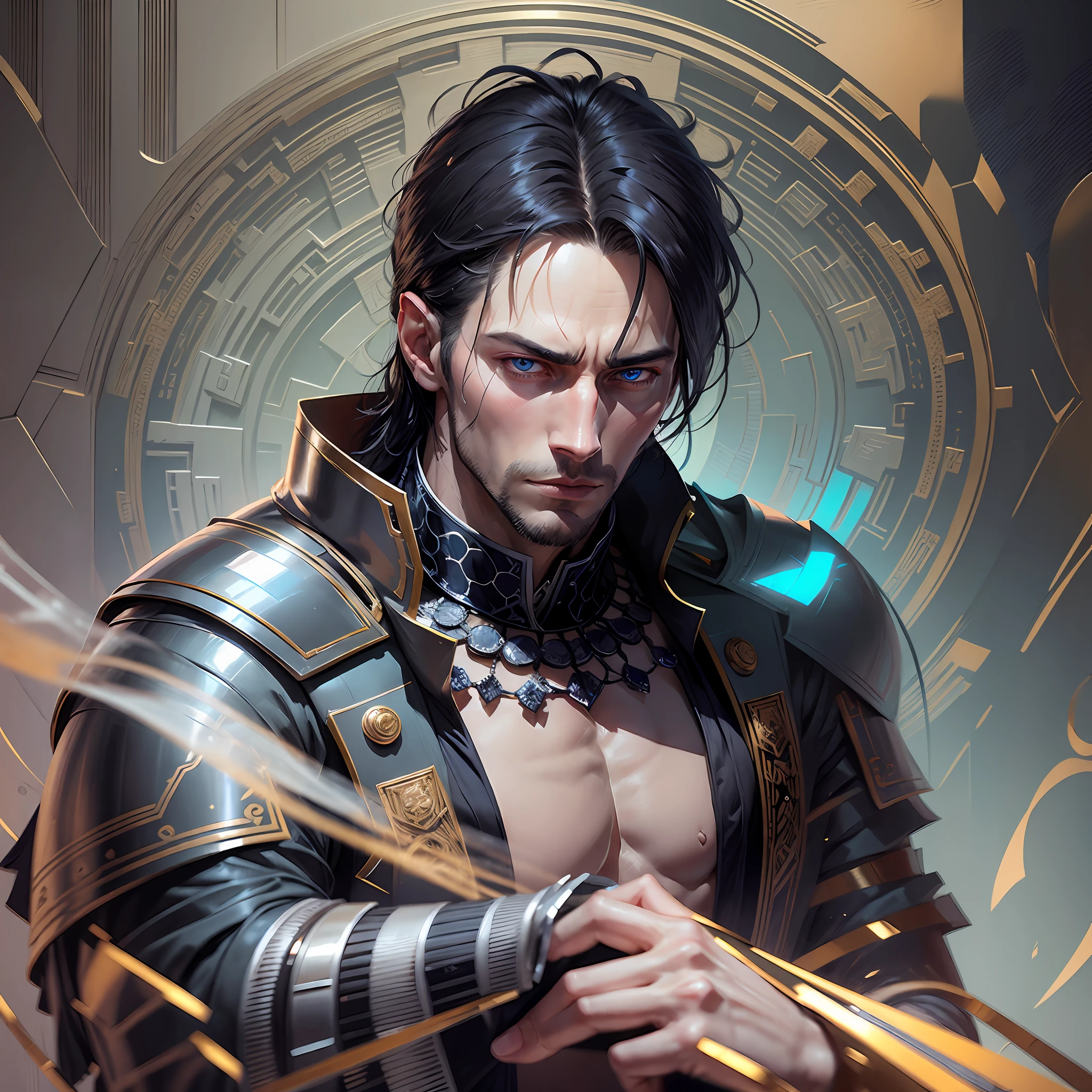 A handsome, pale-skinned duke with crystal blue eyes, black hair, around 35 years old, tall, peach-colored lips, with a blank stare, man seeking revenge --auto --s2