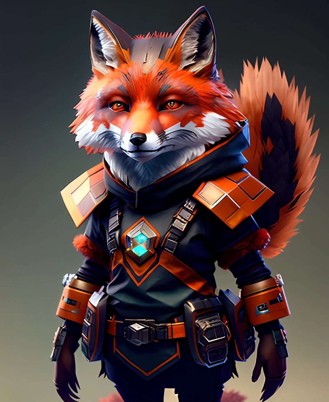 Fox Legends never die, 5D dimensional, full body portrait, unreal engine 5, detailed, 3d octane render, in the style of Biomutant, stunning digital concept art by Stanley Artgerm
