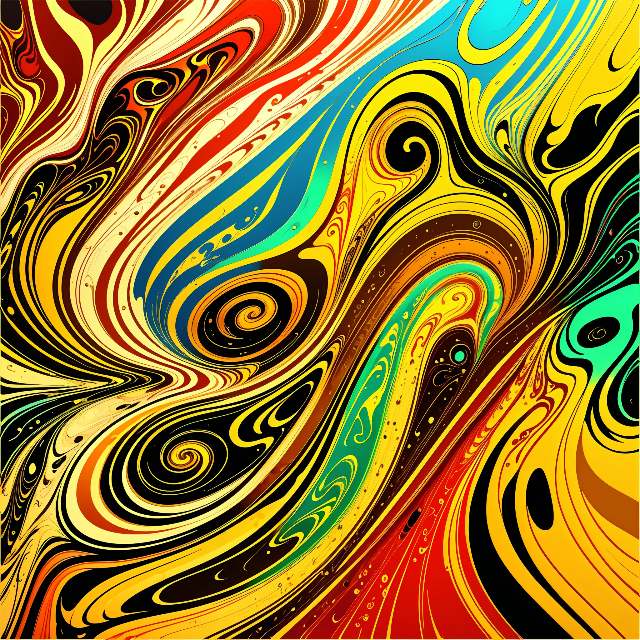 fluid abstract painting background with a yellow, brown, red, green, gold and blue swirl, drained liquid fluid abstract art, intricate fluid neon paint, fluid liquid marble painting, abstract liquid vibrant acrylic art, colorful ink swirls, gold marbled paper background, swirling liquids, shiny marbled neon effect, spilled paint art, ink swirls,  paint spill aesthetics --auto --s2