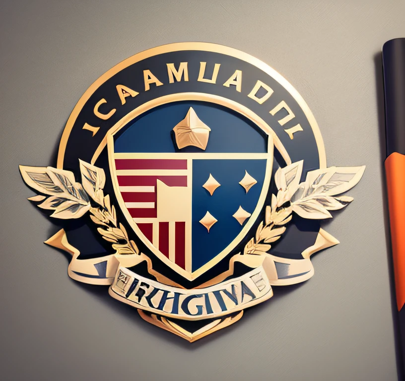 detailed illustration, LOGO DESIGN, Create a logo that depicts the constant rise of a municipal guard, highlighting their experience and drive during the logo creation journey. CINEMA 4D --auto --s2
