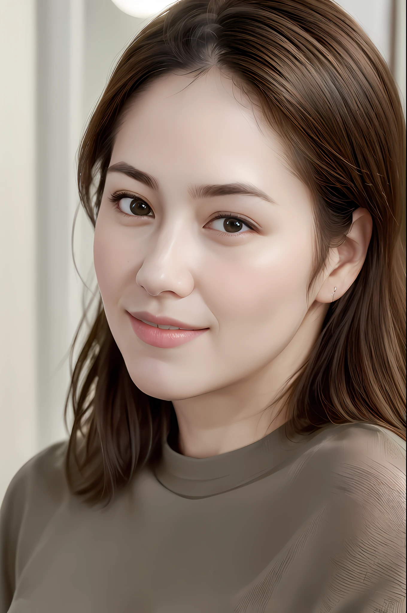 dressed, (photo realistic:1.4), (hyper realistic:1.4), (realistic:1.3),
(smoother lighting:1.05), (increase cinematic lighting quality:0.9), 32K,
1girl,20yo girl, realistic lighting, backlighting, light on face, ray trace, (brightening light:1.2), (Increase quality:1.4),
(best quality real texture skin:1.4), finely detailed eyes, finely detailed face, finely quality eyes,
(joy, blush), (tired and sleepy and satisfied), face closeup, t-shirts,
(Increase body line mood:1.1), (Increase skin texture beauty:1.1)