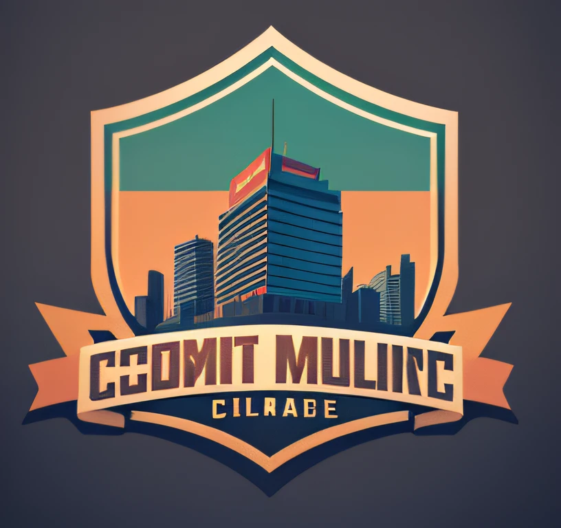 detailed illustration, LOGO DESIGN, Create a logo that depicts the constant rise of a municipal guard, highlighting their experience and drive during the logo creation journey. CINEMA 4D --auto --s2