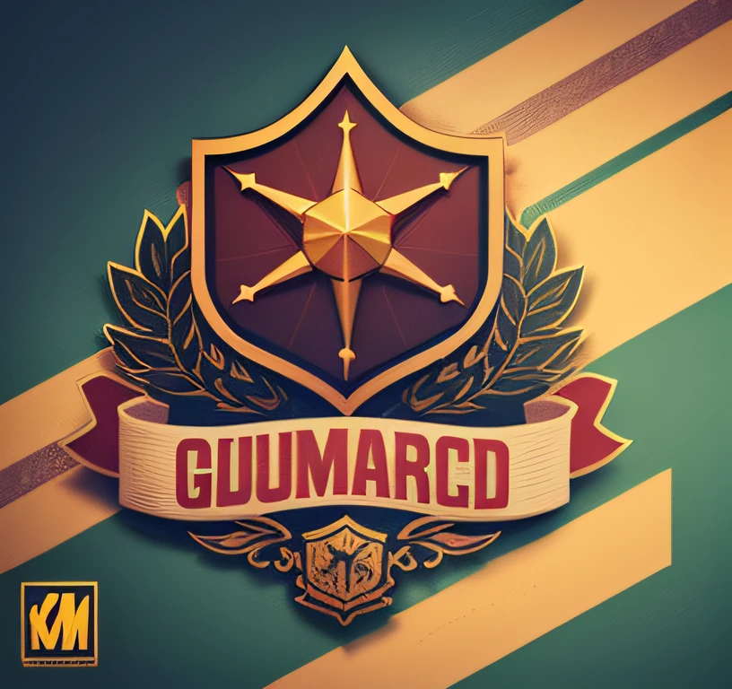 detailed illustration, LOGO DESIGN, Create a logo that depicts the constant rise of a municipal guard, highlighting their experience and drive during the logo creation journey. CINEMA 4D --auto --s2