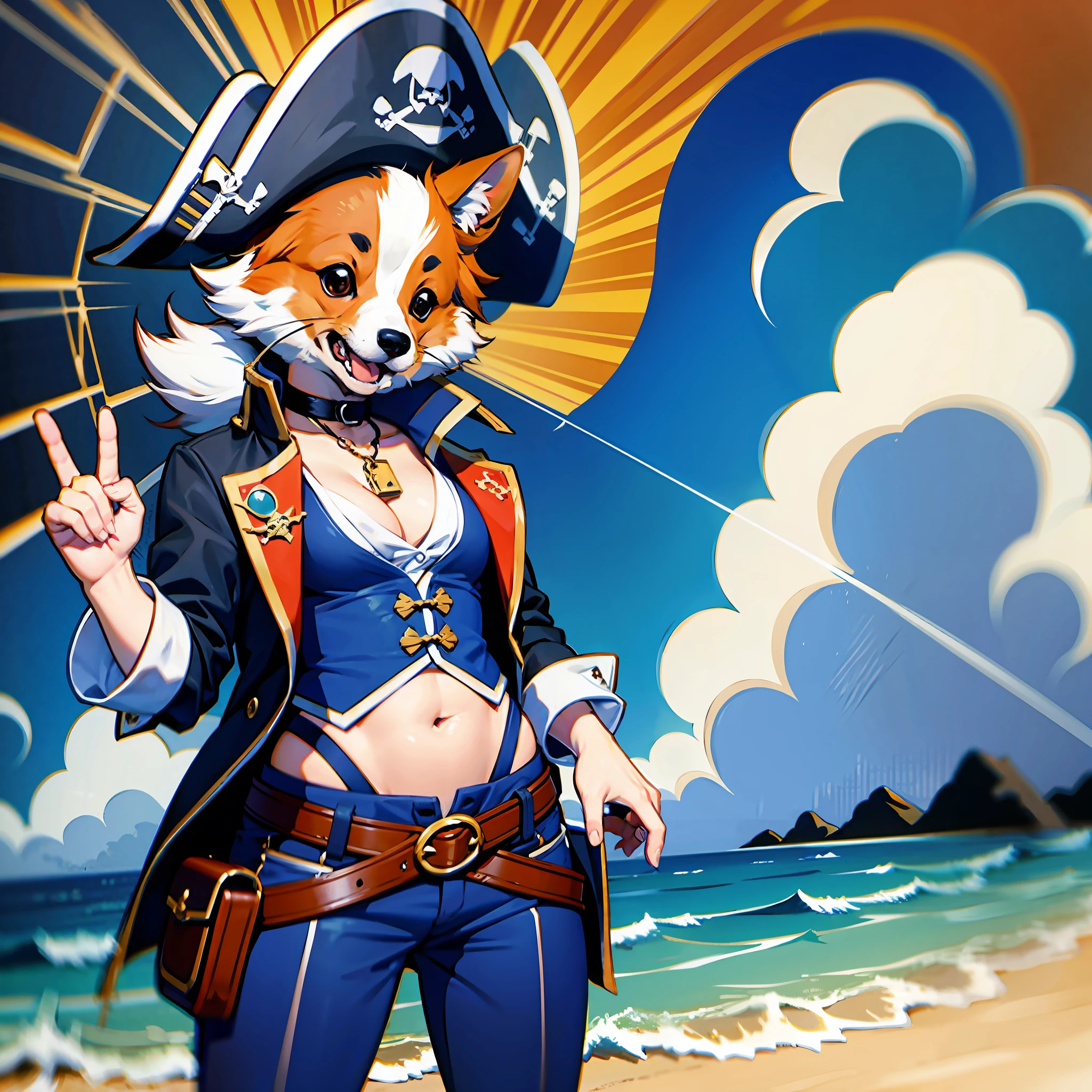 corgi as a pirate