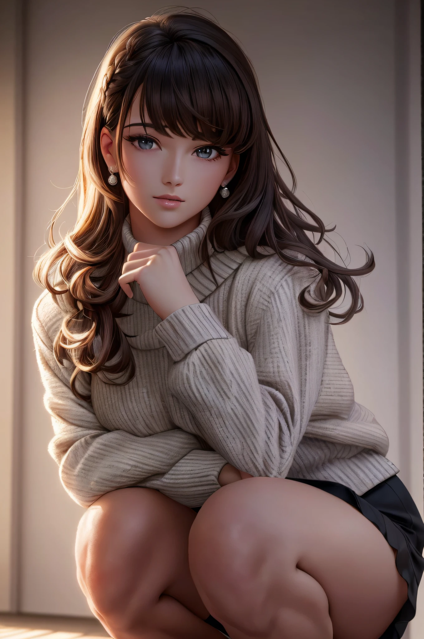 Country Street ,,, (Outdoor, Night:1.5,Ultra Slender Face,((Realistic lighting, Best Quality, 8K, Masterpiece:1.3)),(Masterpiece, Best Quality, Ultra Detail, High Definition), Perfect Face, Side Light, Glossy Skin, (Bloom), (Glow), Lighting, Ray Tracing, One Girl, Solo, Black Hair, Sweater, Black Beautiful Eyes, Mini Skirt, Dress, Hair Bow, Pink Mini Skirt ,(((squatting on the ground))))), ((taken from below))), bow, lips, (cotton underwear), turtleneck sweater, curls, chest, turtleneck, parted lips, jewelry, depth_of_field, highly detailed background, masterpiece, super detail, great composition, dynamic angle, (wide angle lens), very sleek and beautiful, (best quality) , (Masterpiece), Depth of Field, Solo, Extreme Light and Shadow, Masterpiece, Rich Detail, (Fine Function), (Best Quality), (Masterpiece), (Eye for Detail), (Beautiful) Detail, Eye for Beautiful Detail, (Straight Up), (Highly Detailed CG Unity 8k Wallpaper), (Masterpiece), (Best Quality), (Super Detail), (Best Illustration) (Best Shadow), Perfect Lighting, Perfect Anatomy