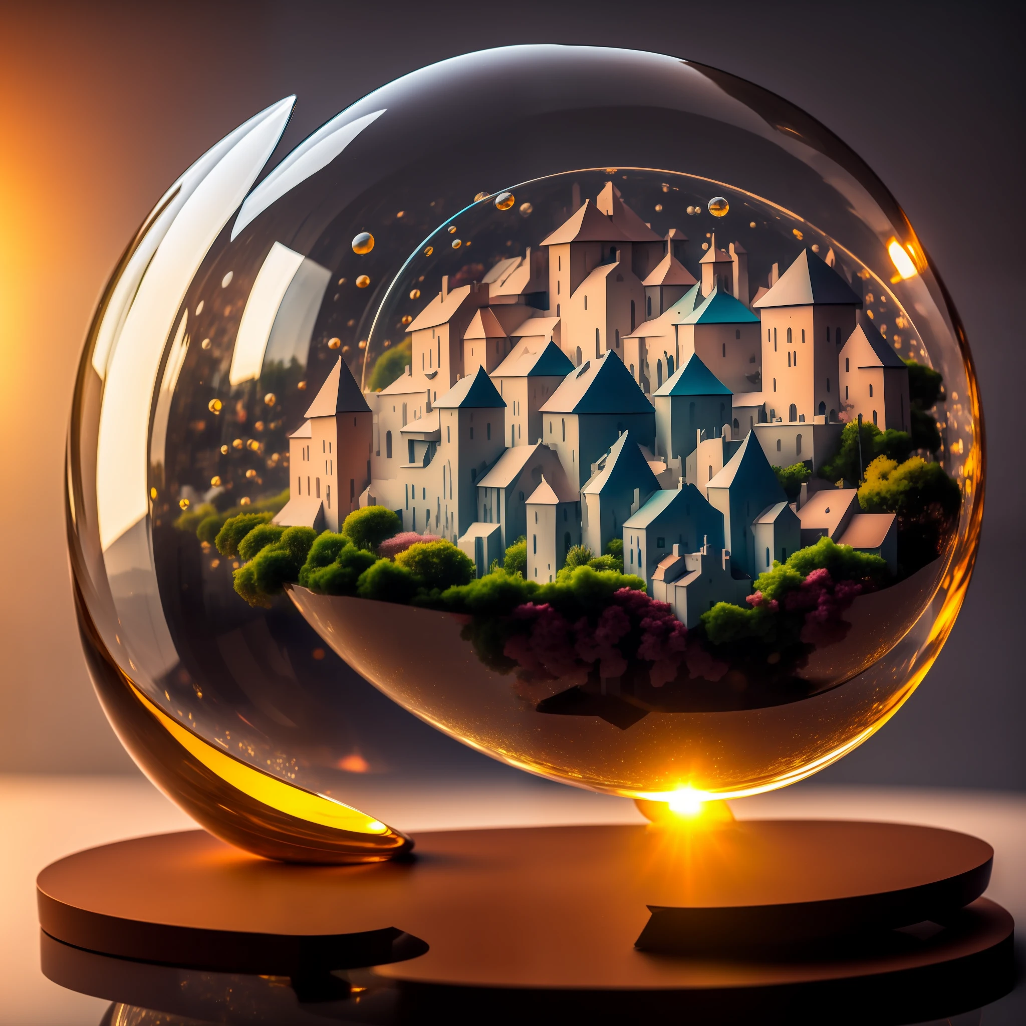 (orbai)++, a glass ball with a house inside