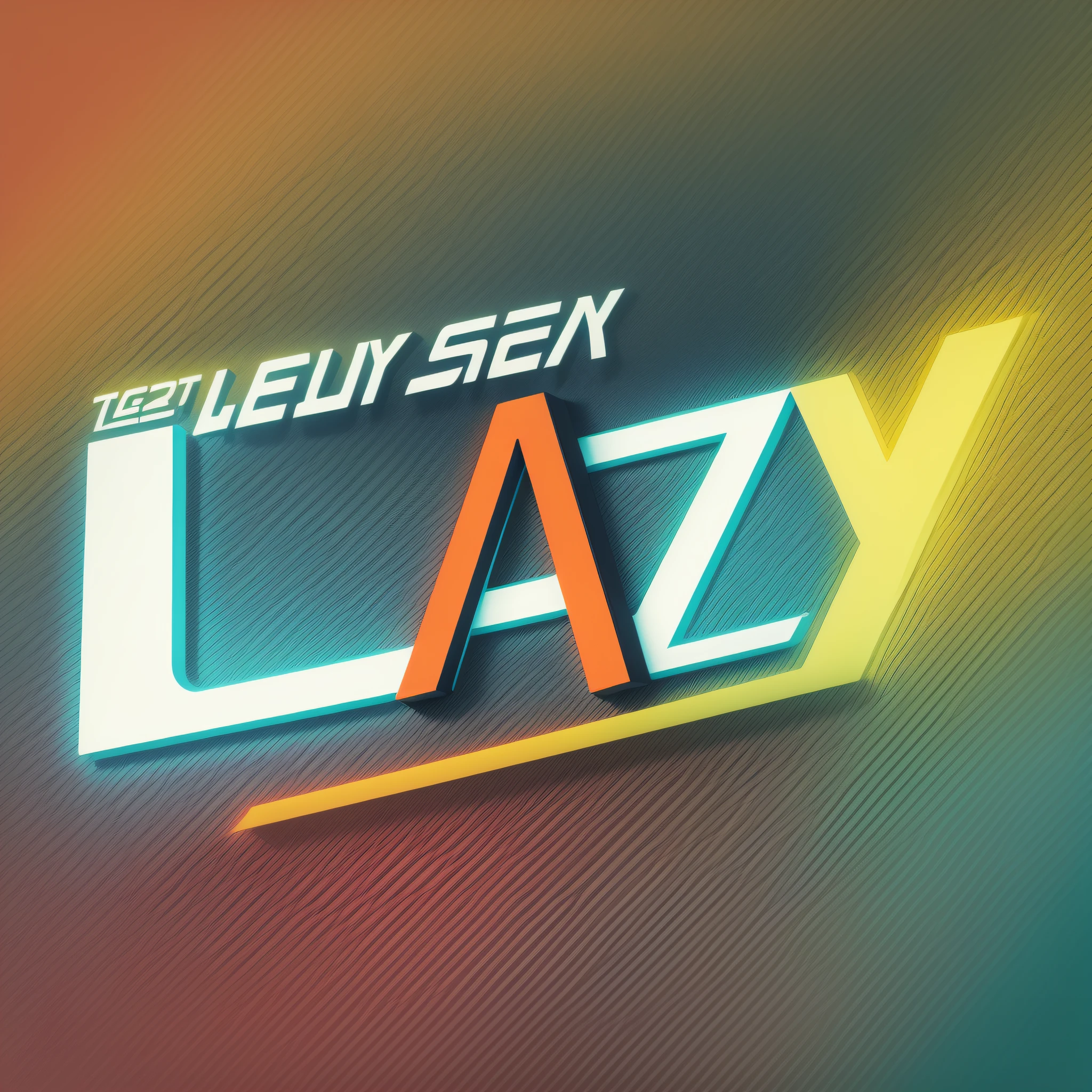 Design the word "lazy" as a logo, sense of technology, atmosphere, bright color, different --auto --s2