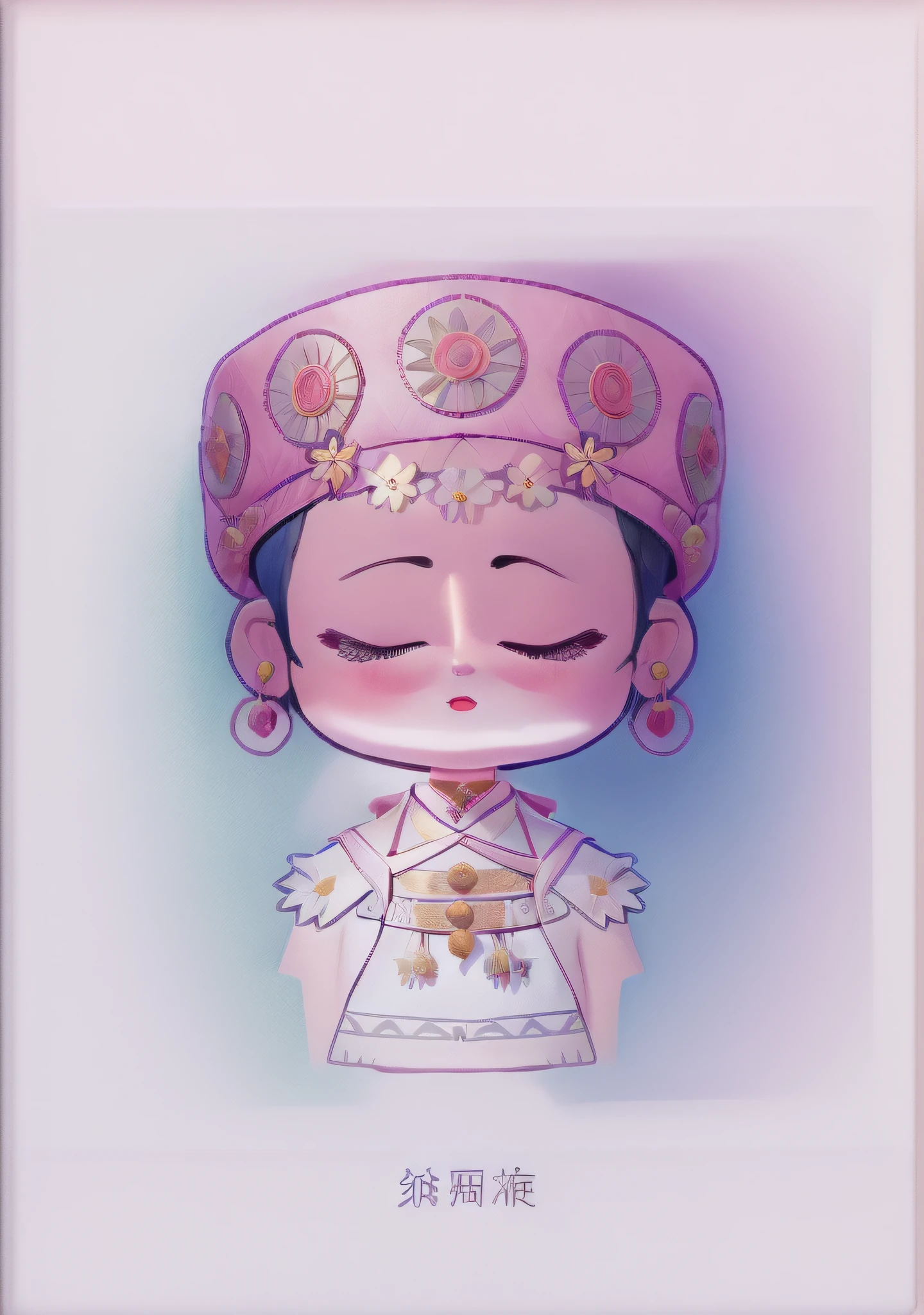 A drawing of a woman dressed in traditional dress and wearing a flower headdress, inspired by the ethnic minority Naxi, official illustration, Chinese style, inspired by Tang Xianyun Sandara,