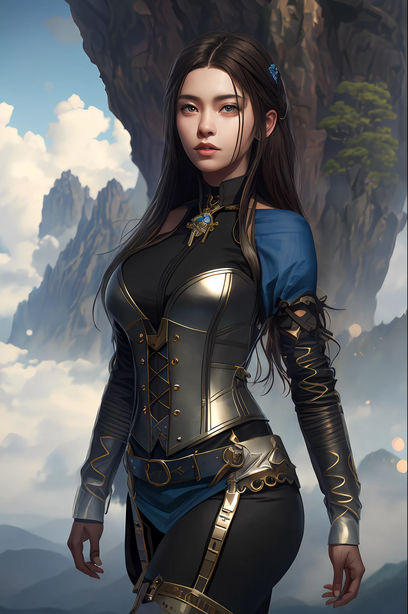 masterpiece, best quality, high quality, extremely detailed CG unity 8k wallpaper, scenery, outdoors, sky, cloud, day, no humans, mountain, landscape, water, tree, blue sky, waterfall, cliff, nature, lake, river, cloudy sky,award winning photography, Bokeh, Depth of Field, HDR, bloom, Chromatic Aberration ,Photorealistic,extremely detailed, trending on artstation, trending on CGsociety, Intricate, High Detail, dramatic, art by midjourney