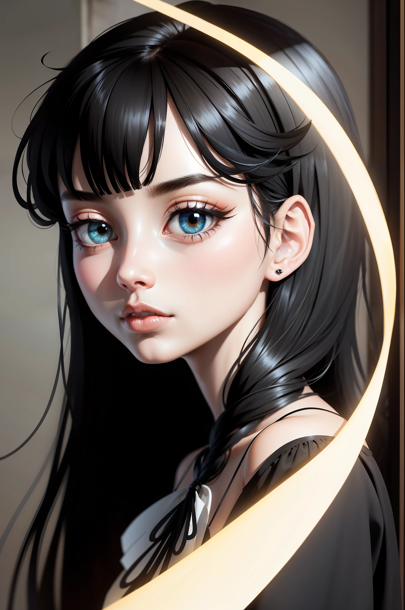black hair, Surrealism, 8k, super detail