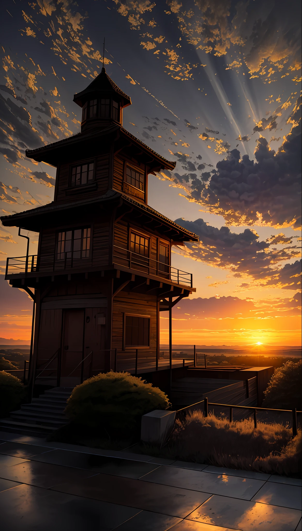 highres, imagination, (realistic), clear skies, composition, sunset, (hdr:1.5), outdoors, intricate details,