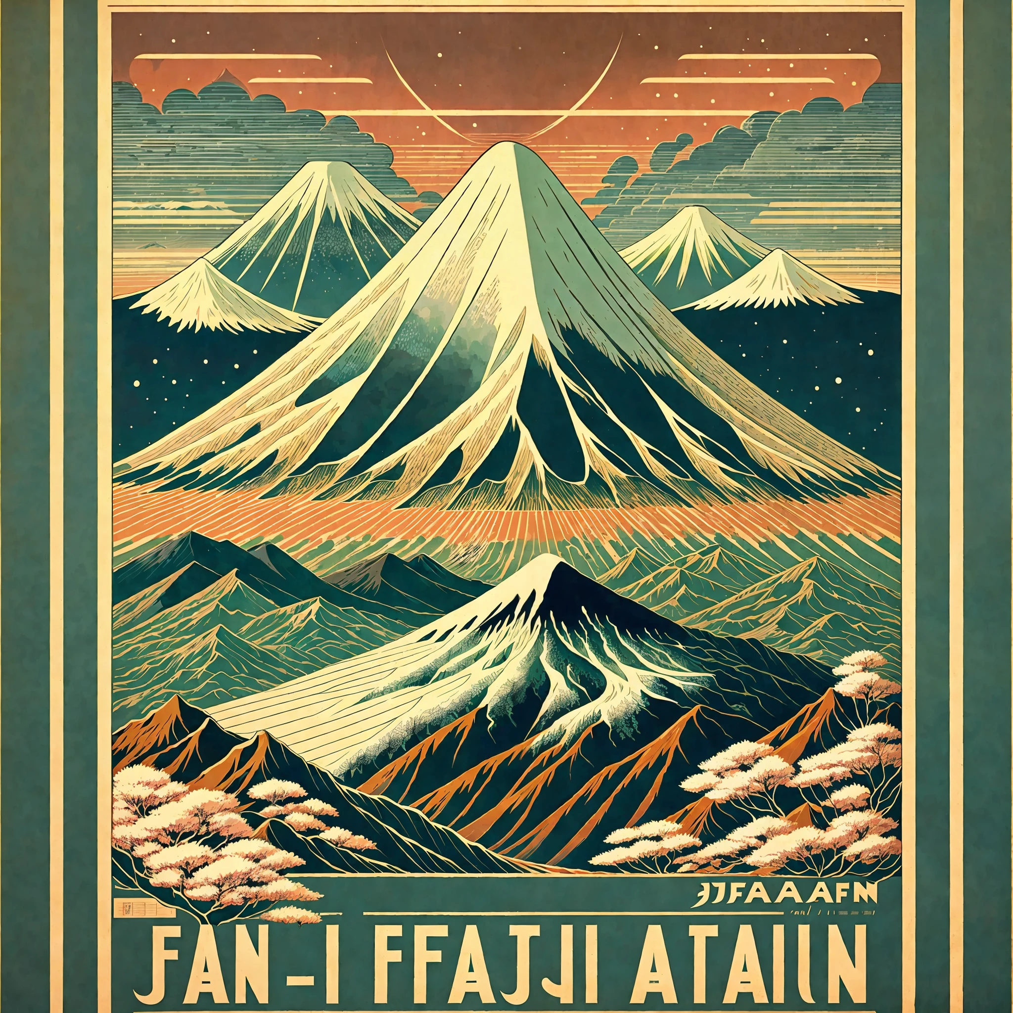 Japan,mount fuji,vintage,travel poster --auto --s2