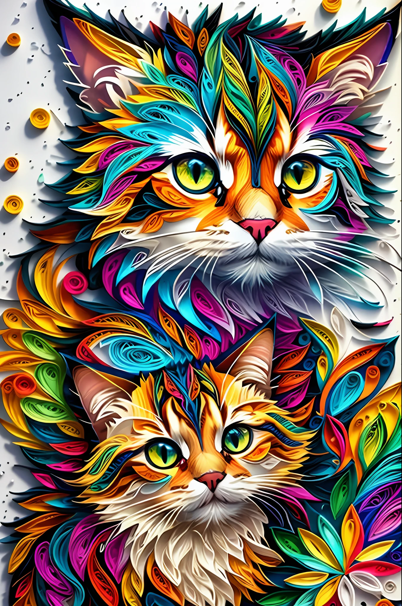 Trigre, multi dimensional quilling paper, art, chibi,
yang08k, beautiful, colorful,
masterpieces, superior quality, best quality, official art, beautiful and aesthetic, clean unique, and with a cat, that cat, light and tenderness