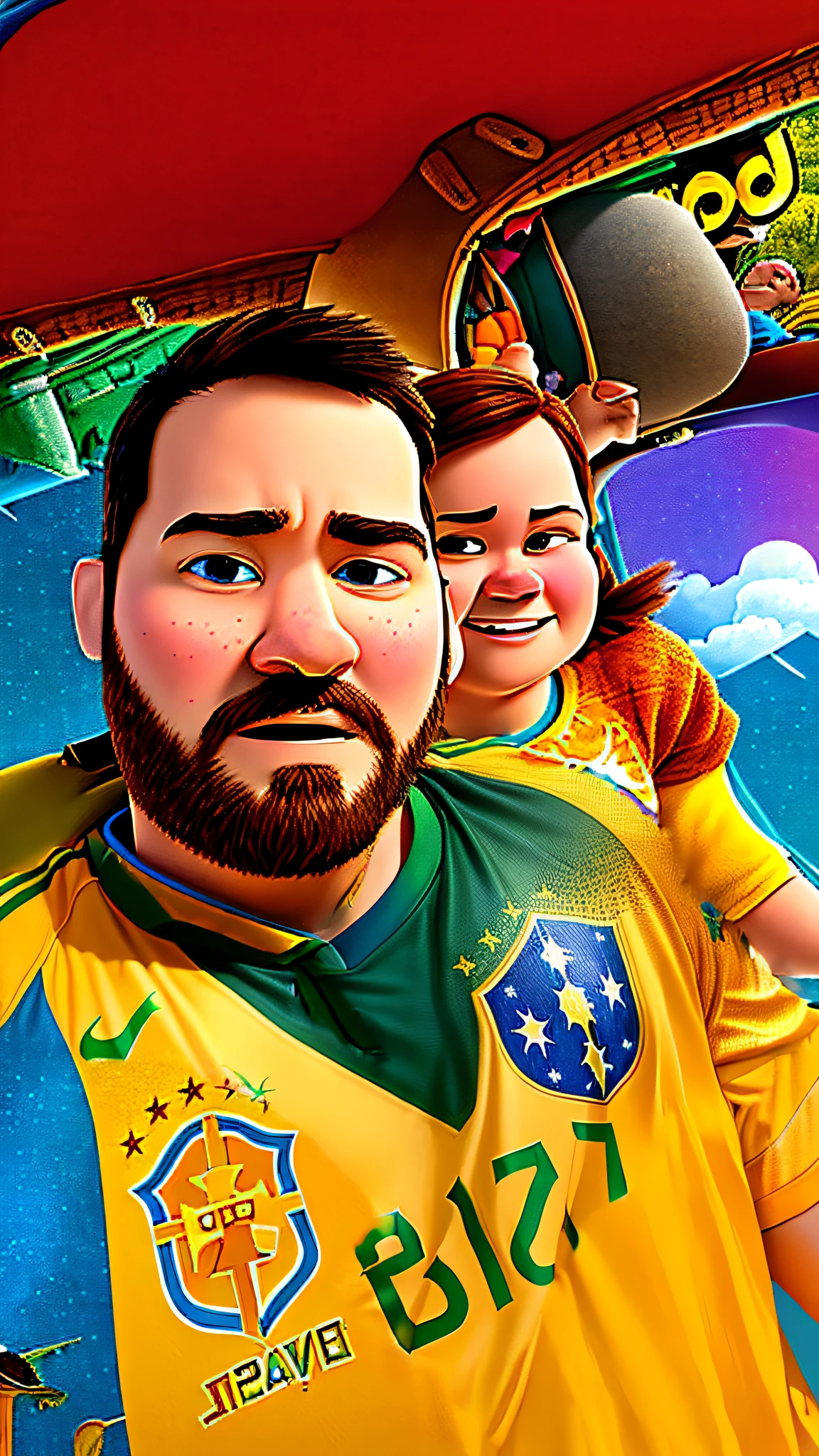 fill with T-shirt of the national team of Brazil