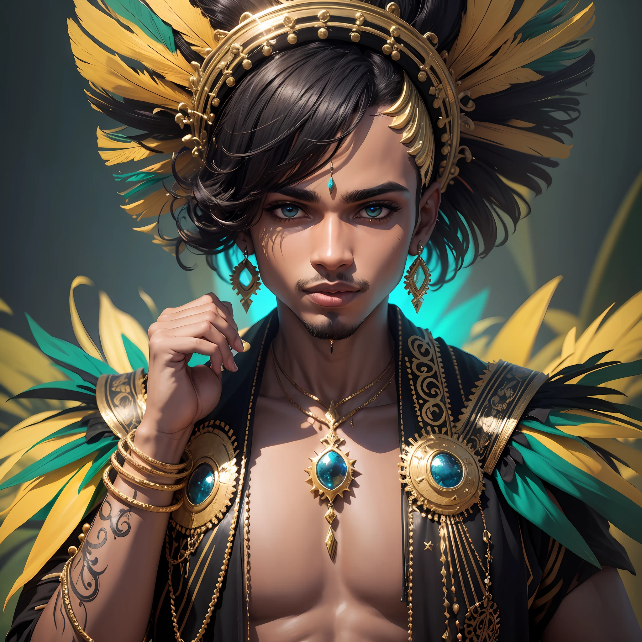Man, boy, boy, men, black, Party, Brazil, carnival, colors of Brazil, fantasy, 8k --auto --s2