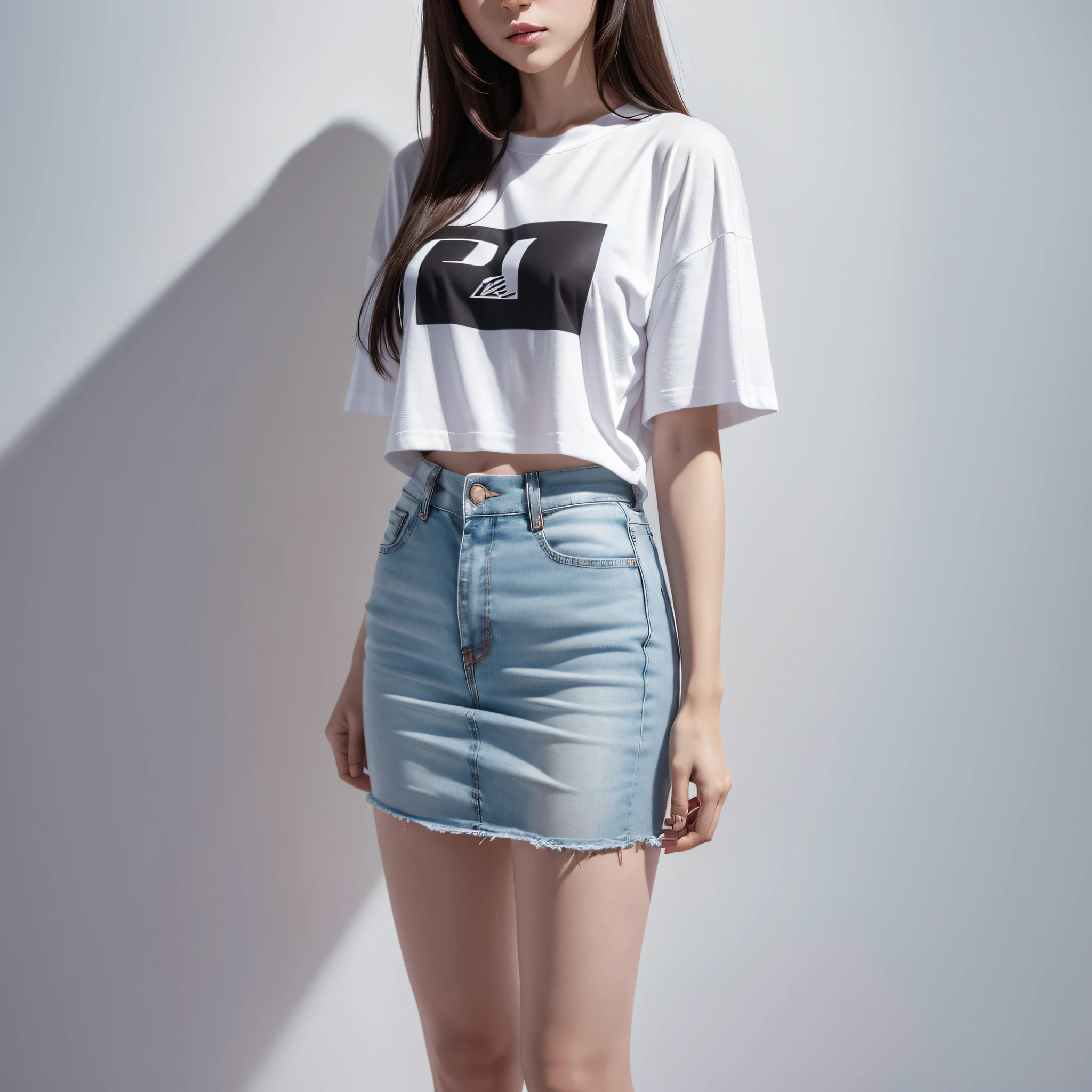 fashion portrait, white background, full body shot, dolman t-shirt, cute t-shirt, ordinary casual feeling, general fashion, sober fashion, photo quality, 8k, high definition photo --auto --s2