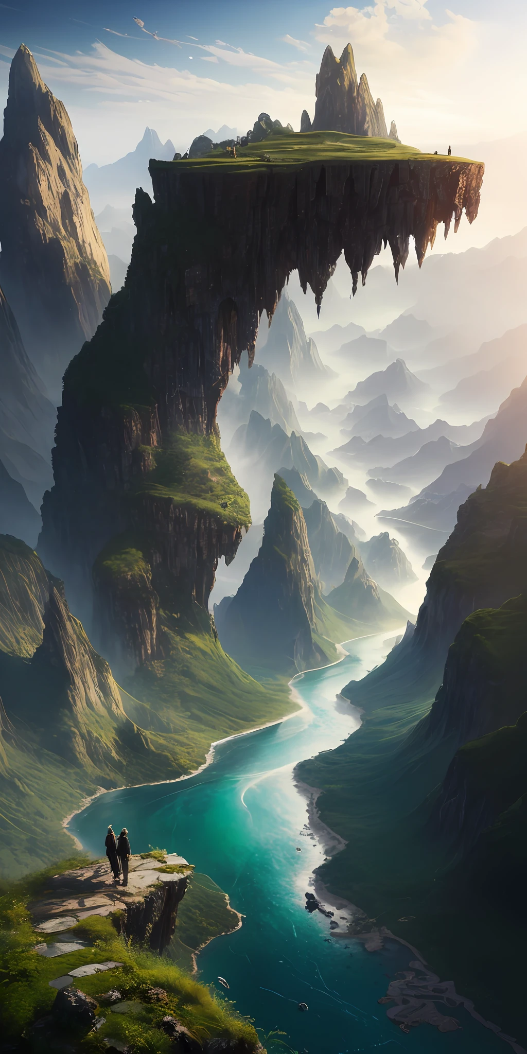 masterpiece, best quality, high quality, extremely detailed CG unity 8k wallpaper, scenery, outdoors, sky, cloud, day, no humans, mountain, landscape, water, tree, blue sky, waterfall, cliff, nature, lake, river, cloudy sky,award winning photography, Bokeh, Depth of Field, HDR, bloom, Chromatic Aberration ,Photorealistic,extremely detailed, trending on artstation, trending on CGsociety, Intricate, High Detail, dramatic, art by midjourney