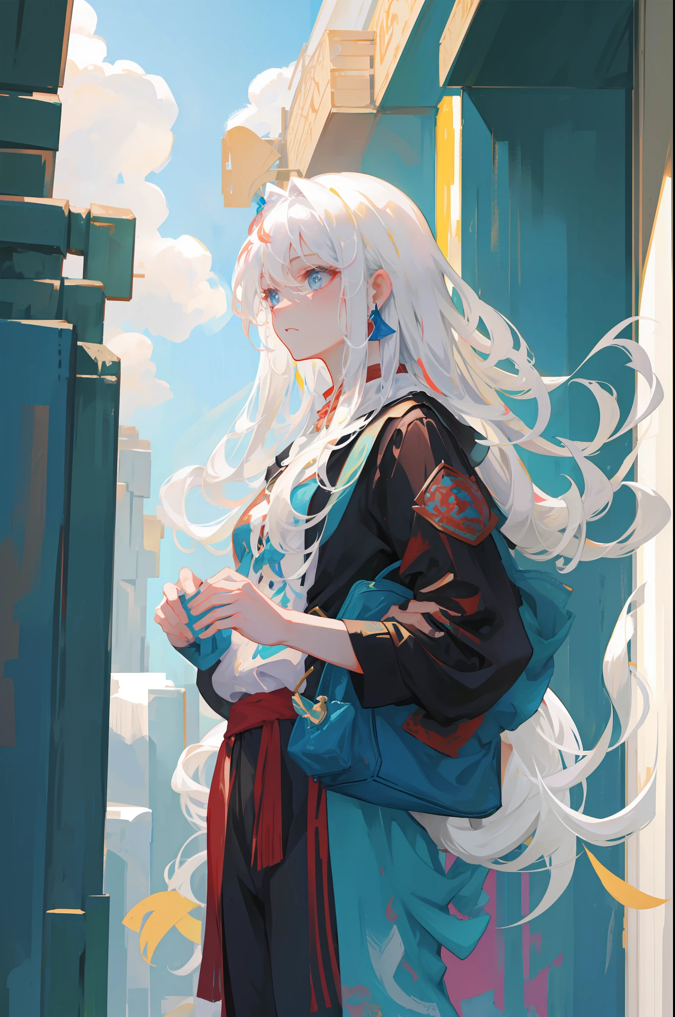 Close-up of a white-haired woman, beautiful character painting, white-haired god, epic exquisite character art, stunning character art, Fan Qi, Wu Zhun Shifan,