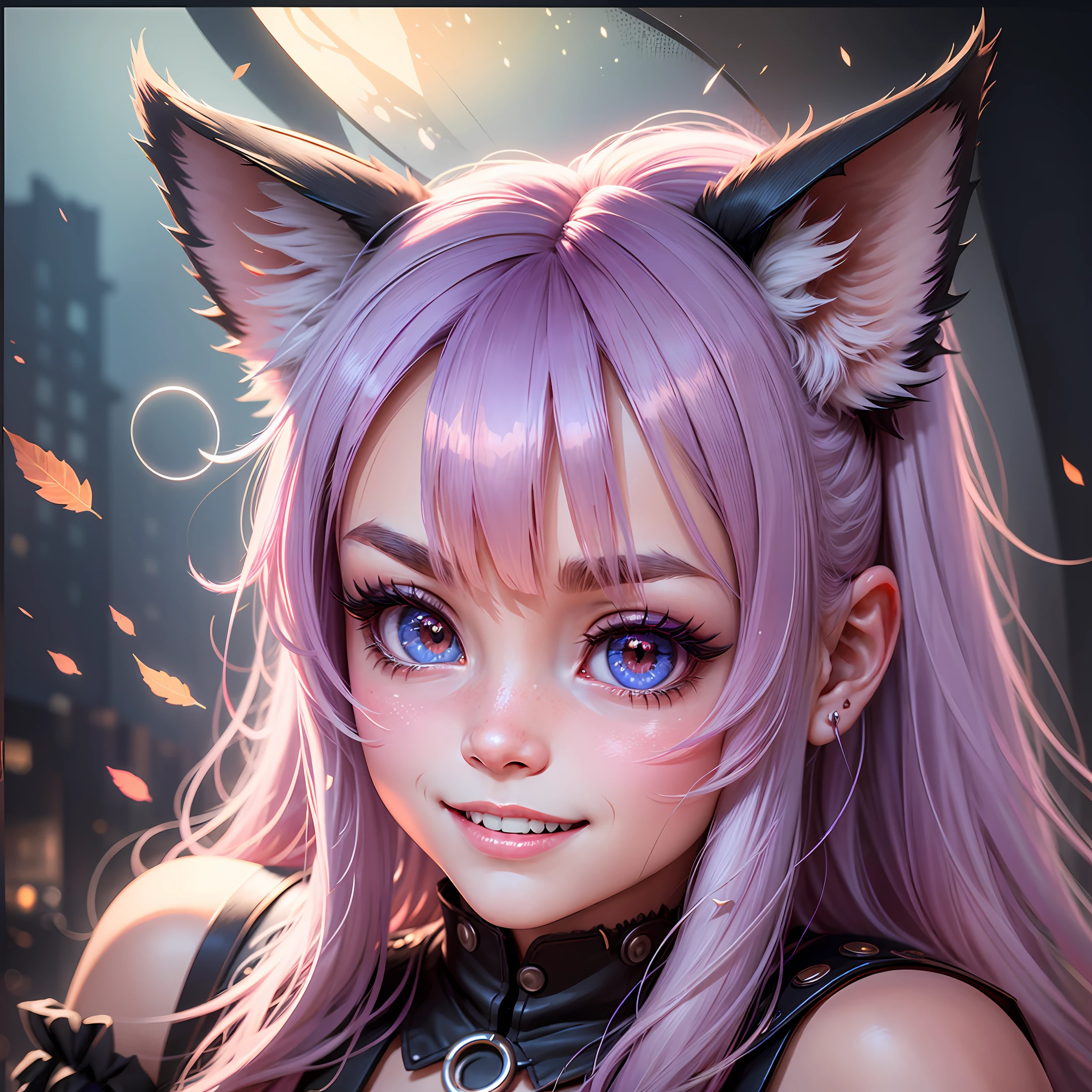 wince, longeyelashes, solid circle eyes, fake animal ears, light smile, ear blush, fang, Surrealism, drop shadow, anaglyph, stereogram, tachi-e, pov, atmospheric perspective, 8k, super detail, ccurate, best quality --auto --s2
