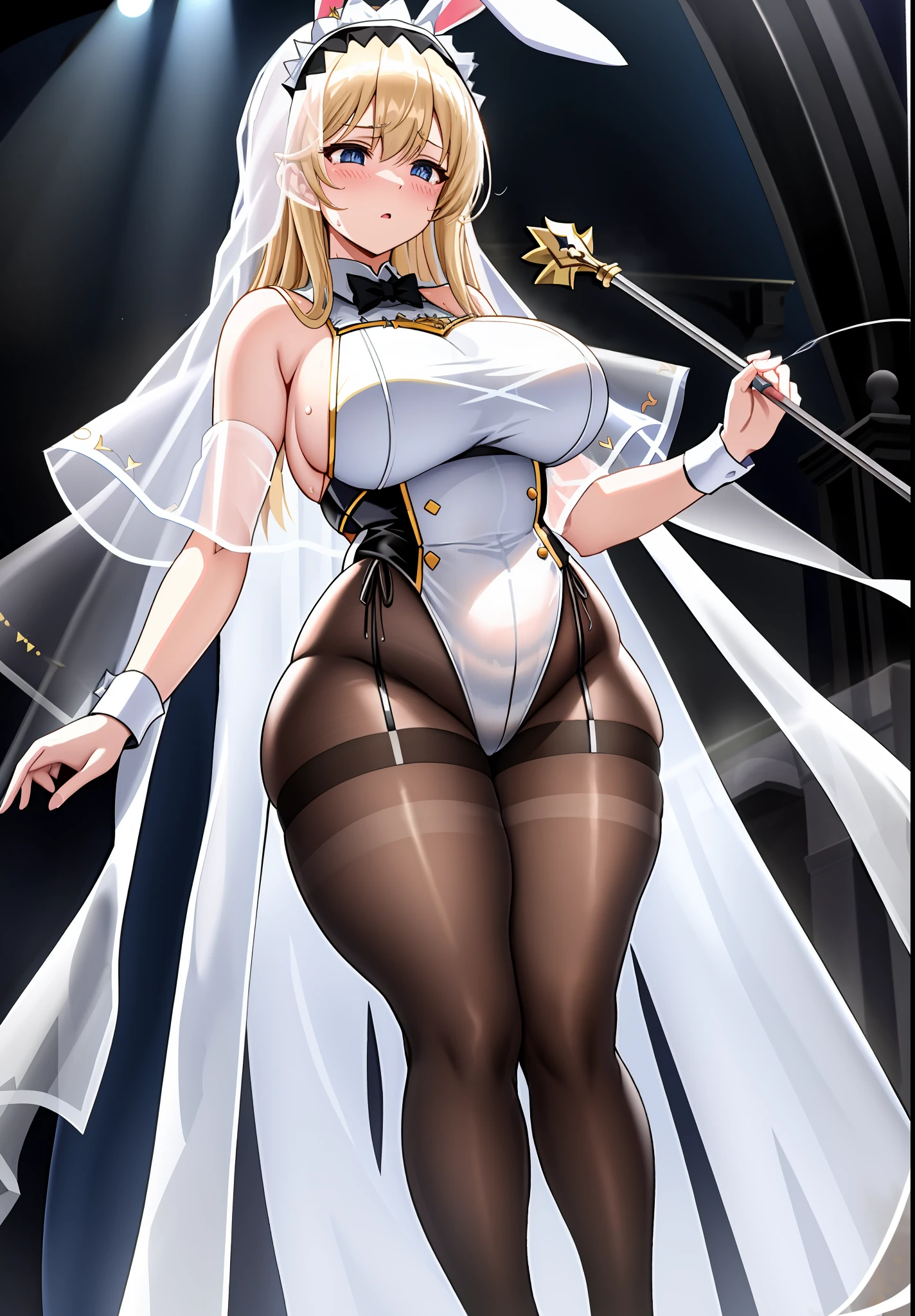 stressed woman long blond hair sensitive eyes priest standing white steamy glass slouching veil crucifix geometric pattern transparent underwear church single woman standing black sister veil black tights black bunny ears sister curvy Thick thighs, deep slits, straight long hair, stent glass cloth, mysterious eros, stuffy steam, smell of sweat, good smell, whip thighs, whip milk, whip buttocks, whip armpits, plump areola, whip whip bunny Girl, Bodycon, Mesh, Church, Plump, Transparent clothes