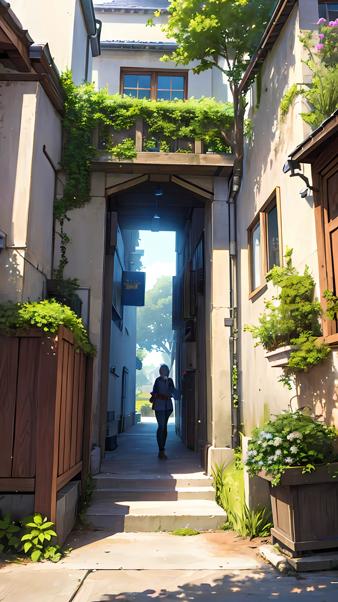 (ultra high res,photorealistic,best quality,photo-realistic),(8k,raw photo,best quality,masterplece),(photon mapping,radiosity,physically-based rendering,automatic white balance),real person,photograph,bridge, building, bush, city, cloud, day, door, fence, field,orest, garden, grass, house, hydrangea, mountain, nature, no_humans, outdoors, path, plant, potted_plant, purple_flower, road, scenery, sky, skyscraper, traditional_media, tree,