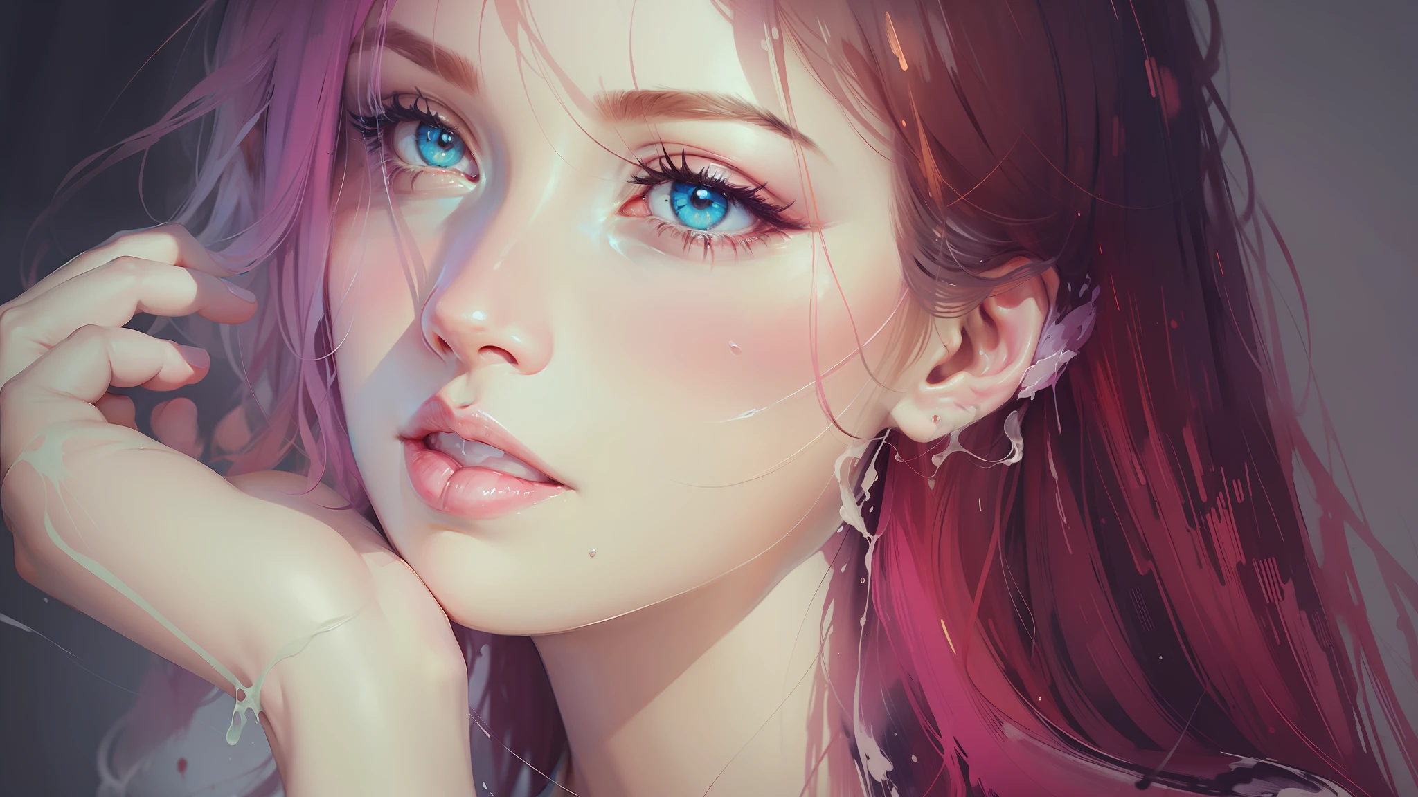 a painting by mse a woman by agnes cecile, luminous design, pastel colours, ink drips, autumn lights --auto --s2