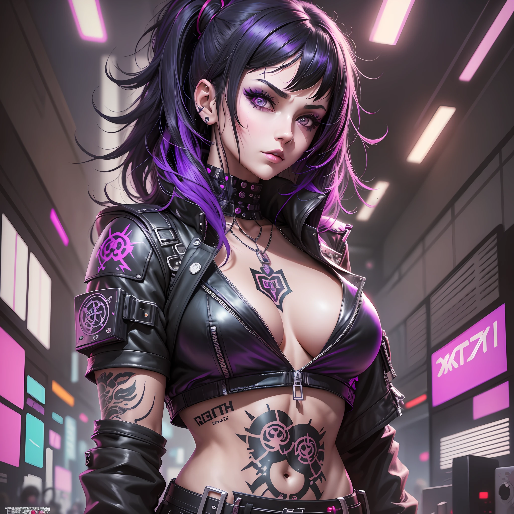 a close up of a woman with a tattoo on her arm, goth girl aesthetic, goth aesthetic, 1 7 - - old me goth girl, jet black haired cyberpunk girl, dark purple hair and cybernetics, female cyberpunk anime girl, artwork in the style of guweiz, gothic - cyberpunk, gothic aesthetic, cyberpunk anime girl, aesthetic cyberpunk