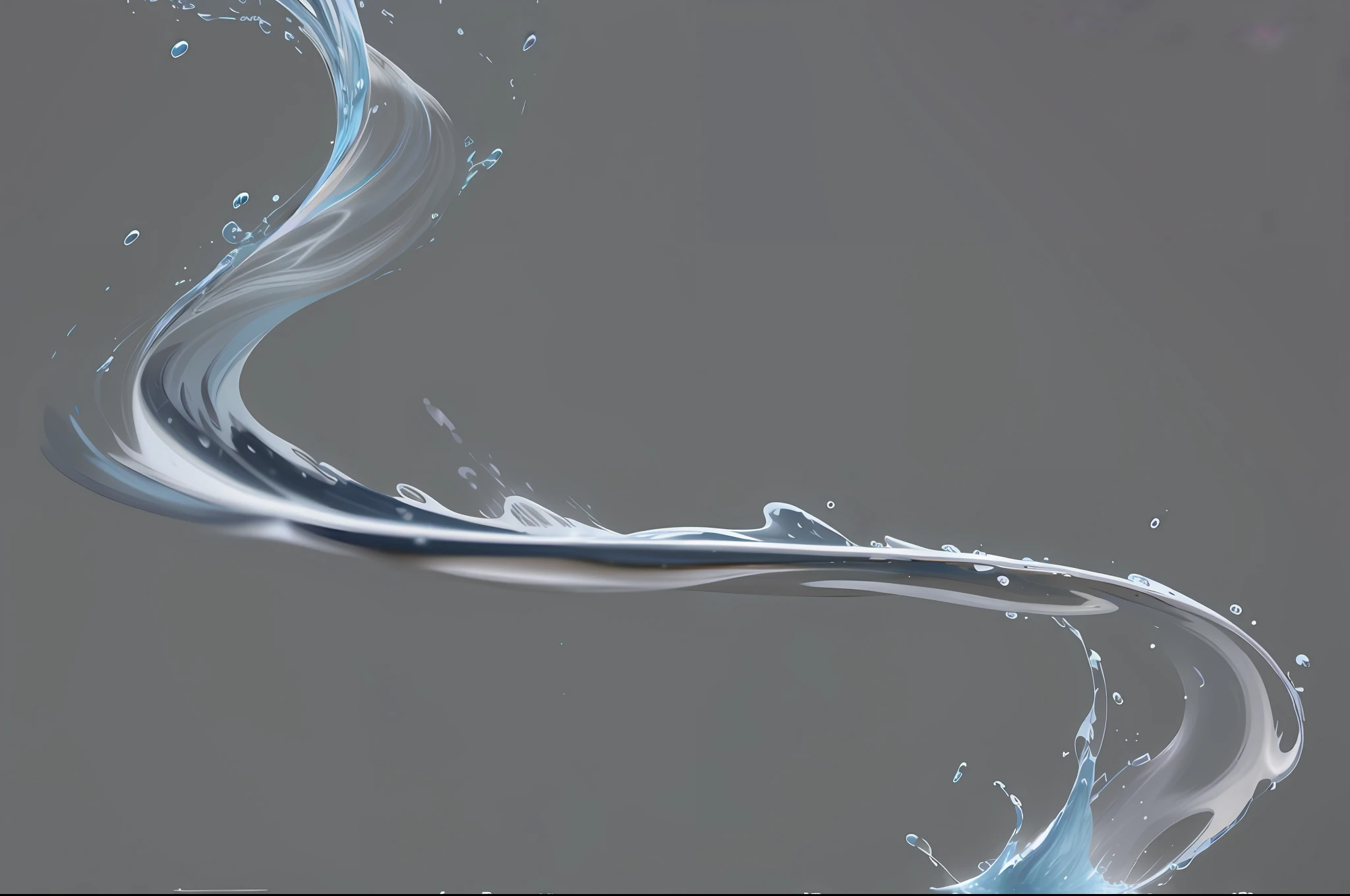 Flowing water, splashing, violent, realistic
