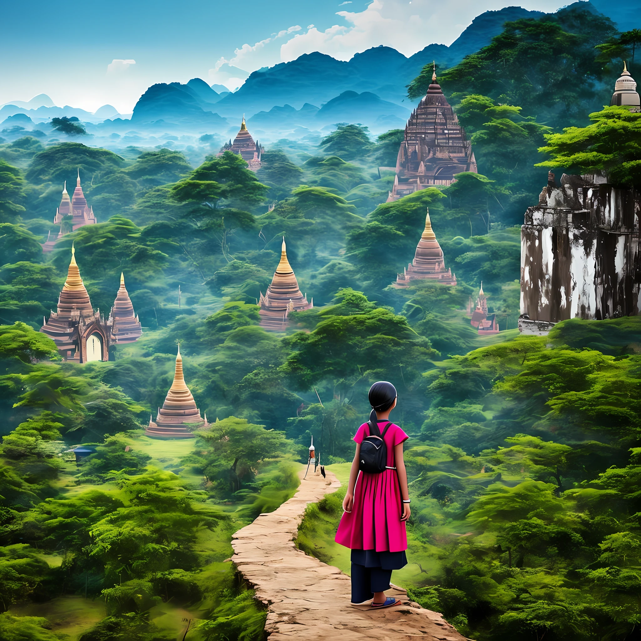 Myanmar, 1girl, 15 years old, cgi