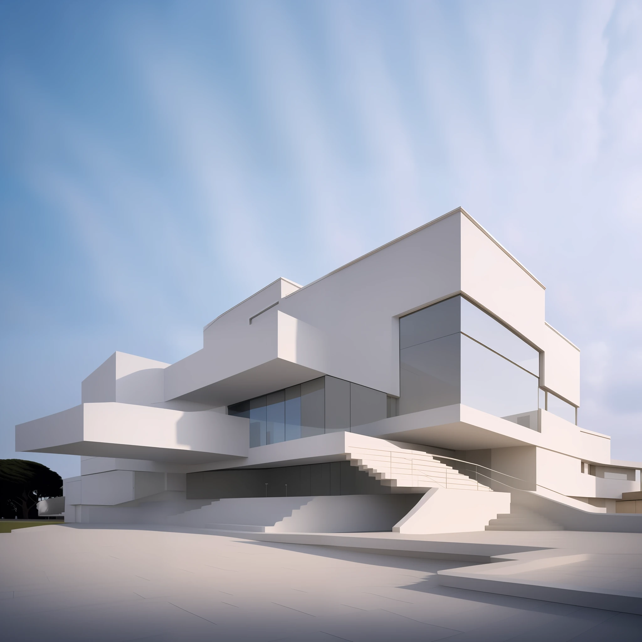 (masterpiece),(high quality), best quality, real,(realistic), super detailed, (full detail),(4k),8k,no humans, scenery, outdoors, building, sky, tree,window,day, cloud, blue sky