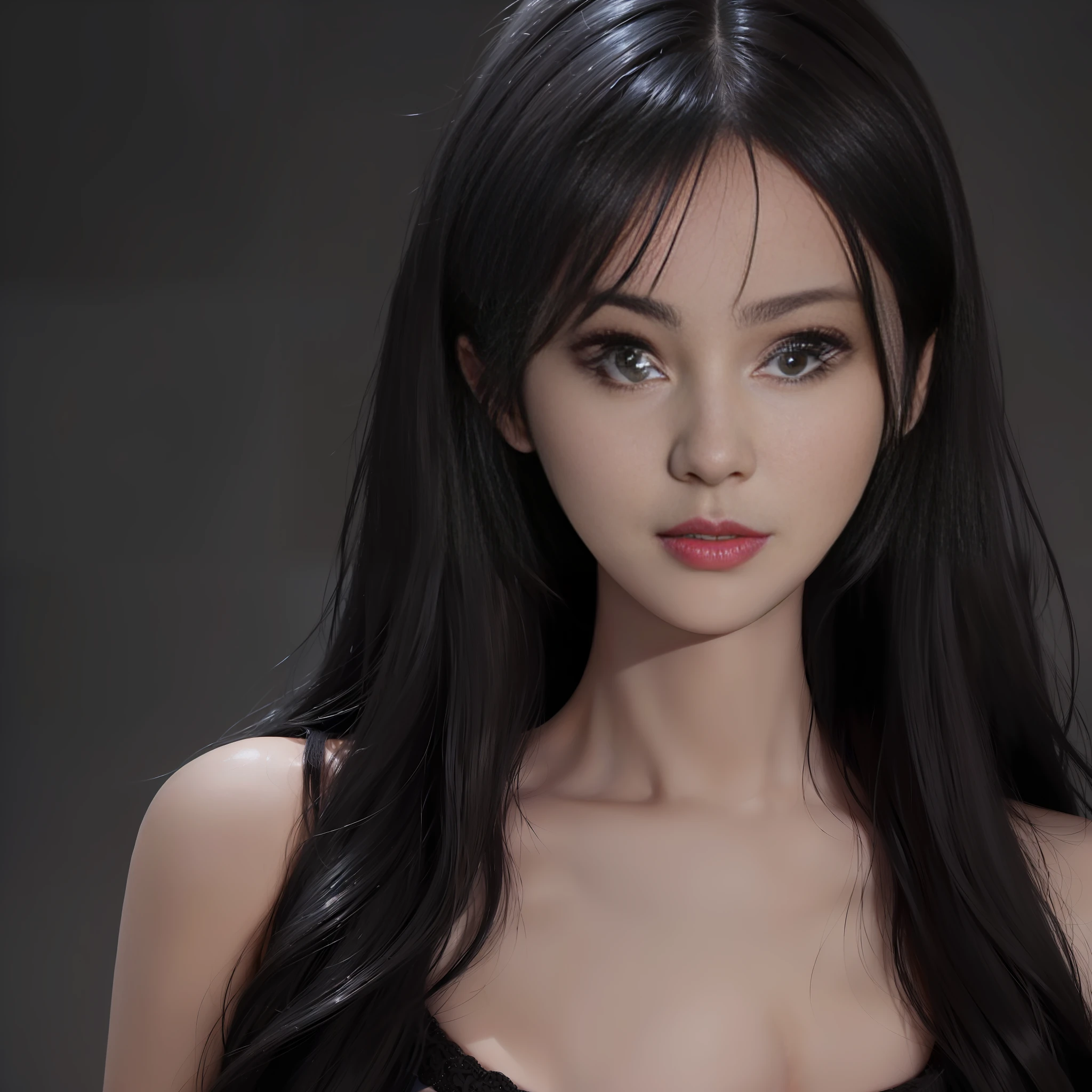 (((masterpiece+best quality+high resolution+ultra-detailed))), long silky black hair, high nose, sharp eyes, noble and inviolable temperament, (([female]: 1.2 + [beauty]: 1.2 + black long hair: 1.2)), dark and deep background, bright eyes, dynamic angle and posture.