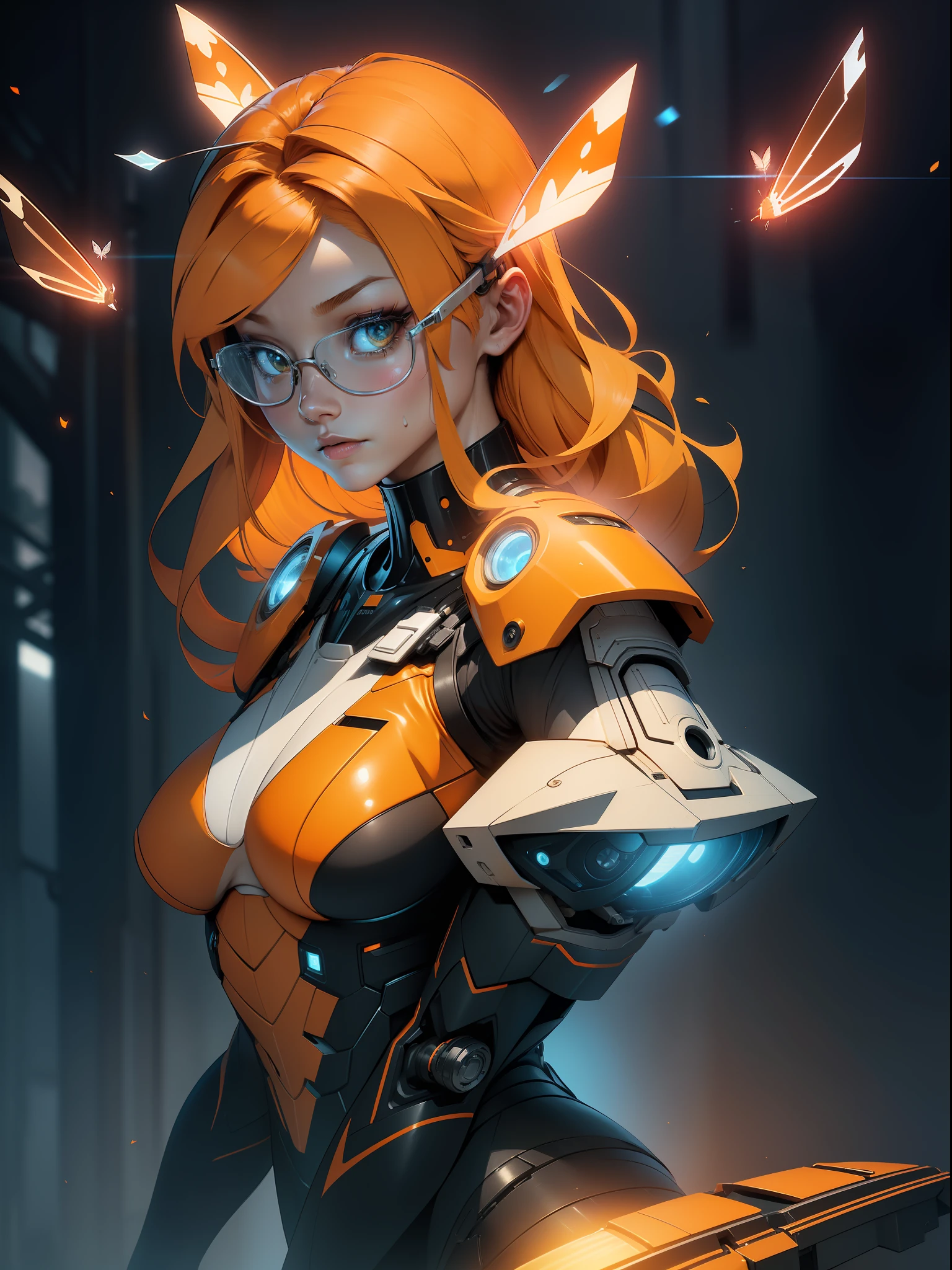 Txt2Img 14:55:06 ((Best quality)), ((masterpiece)), (detailed: 1.4), (Nonsense), paper, colorful line art, perfect face, mechanical girl with welder's glasses doing maintenance on a robot, shiny tanned skin, sweaty, back crouched looking at the viewer, sculptural body defined muscle, (((full body))), half thick naked thighs, closed mouth, muscular body covered by orange mechanical clothing, generous neckline, ((perfect small breasts)), ((totally orange outfit)), ((((moth blonde hair)))), long and black eyelashes heavy makeup, niji --V5, close to real, psychopathic, crazy face, sexy pose, technological background, 2 piece clothing, centered, scale to fit dimensions, HDR (High Dynamic Range),Ray Tracing,NVIDIA RTX,Super-Resolution,Unreal 5,Subsurface dispersion, PBR texture, Post-processing, Anisotropic filtering, Depth of field, Maximum clarity and sharpness, Multilayer textures, Albedo and specular maps, Surface shading, Accurate simulation of light-material interaction, Perfect proportions, Octane Render, Two-tone lighting, Wide aperture, Low ISO, White balance, Rule of thirds, 8K RAW, crysisnanosuit