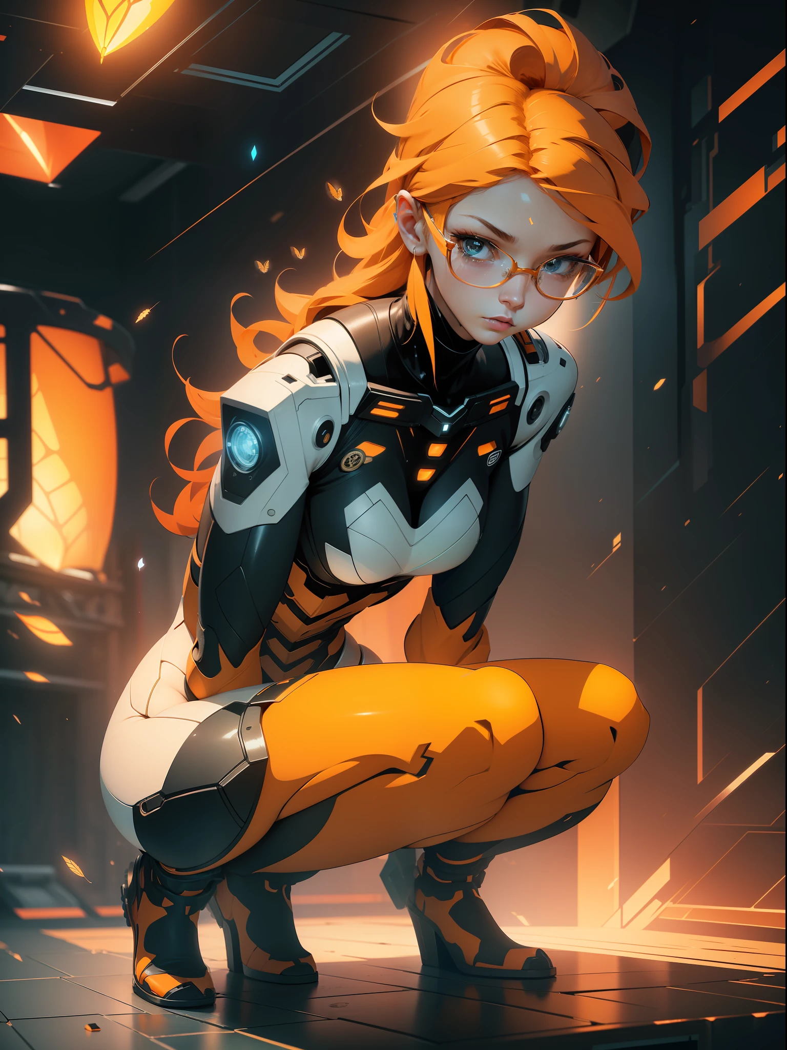 Txt2Img 14:55:06 ((Best quality)), ((masterpiece)), (detailed: 1.4), (Nonsense), paper, colorful line art, perfect face, mechanical girl with welder's glasses doing maintenance on a robot, shiny tanned skin, sweaty, back crouched looking at the viewer, sculptural body defined muscle, (((full body))), half thick naked thighs, closed mouth, muscular body covered by orange mechanical clothing,  generous neckline, ((perfect small breasts)), ((totally orange outfit)), ((((moth blonde hair)))), long and black eyelashes heavy makeup, niji --V5, close to real, psychopathic, crazy face, sexy pose, technological background, 2 piece clothing, centered, scale to fit dimensions, HDR (High Dynamic Range),Ray Tracing,NVIDIA RTX,Super-Resolution,Unreal 5,Subsurface dispersion, PBR texture, Post-processing,  Anisotropic filtering, Depth of field, Maximum clarity and sharpness, Multilayer textures, Albedo and specular maps, Surface shading, Accurate simulation of light-material interaction, Perfect proportions, Octane Render, Two-tone lighting, Wide aperture, Low ISO, White balance, Rule of thirds, 8K RAW, crysisnanosuit