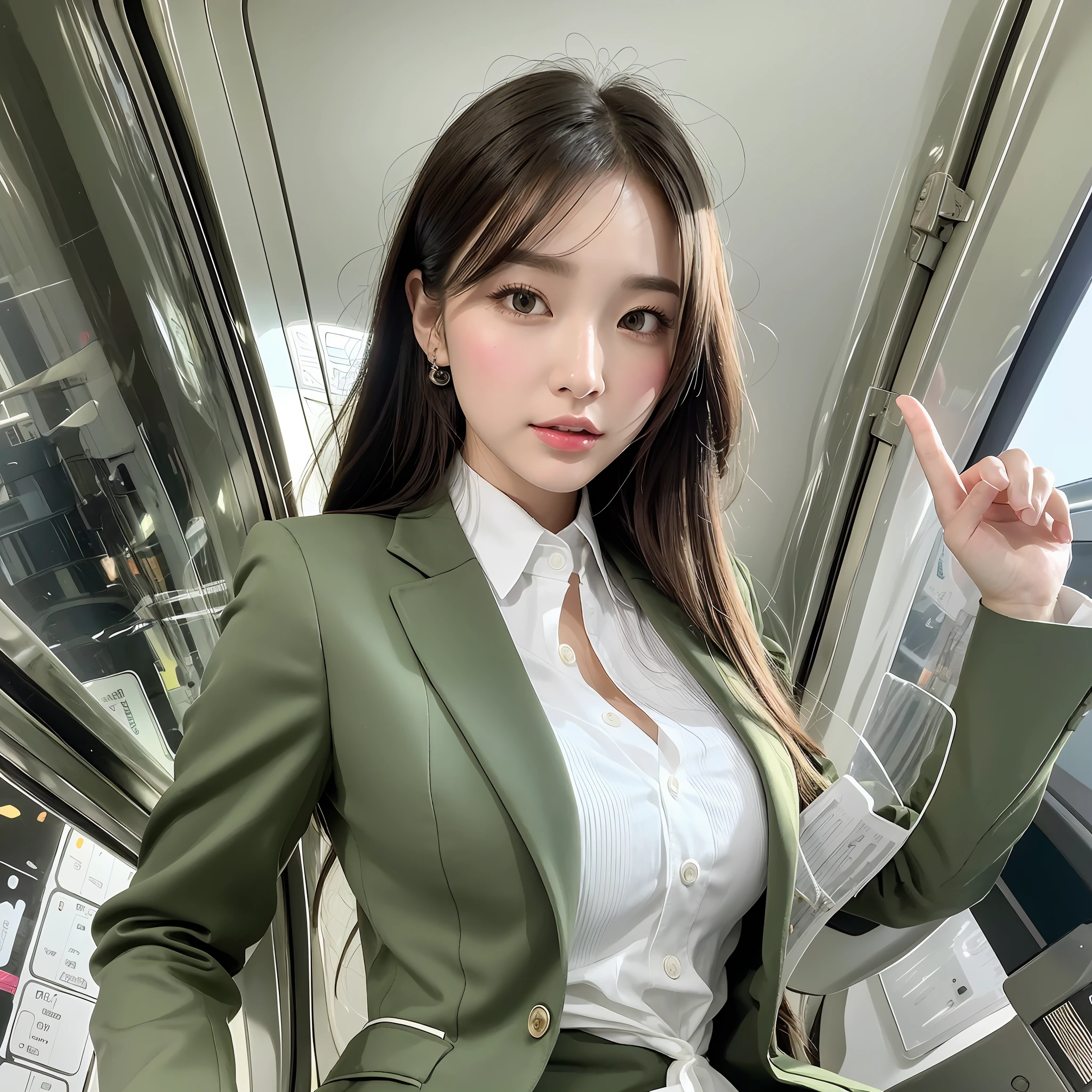 Highest quality, outstanding details, super high resolution, (fidelity: 1.4), the best illustrations, favor details, highly condensed 1girl, with a delicate and beautiful face, flight attendant suit,