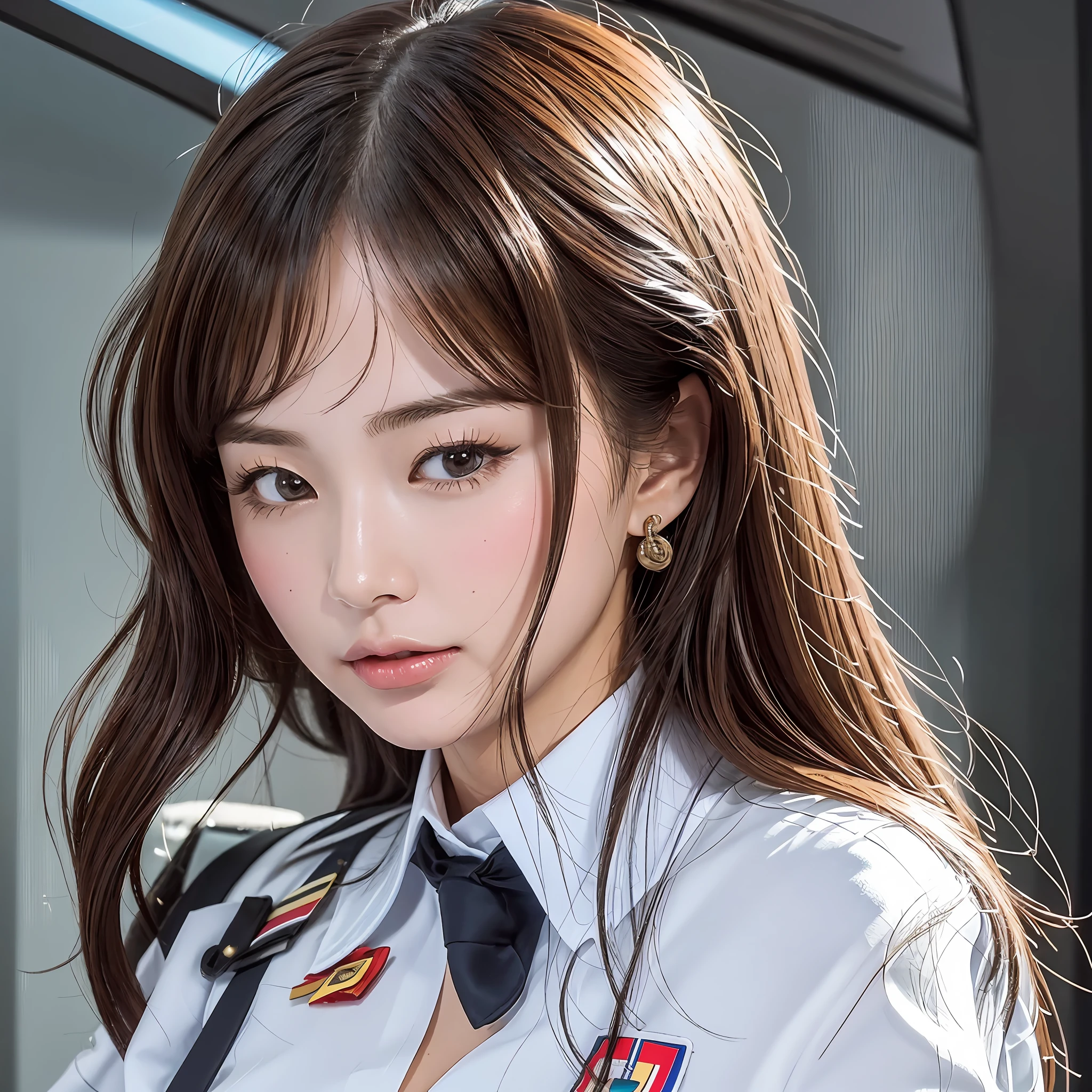 Highest quality, outstanding details, super high resolution, (fidelity: 1.4), the best illustrations, favor details, highly condensed 1girl, with a delicate and beautiful face, flight attendant suit,