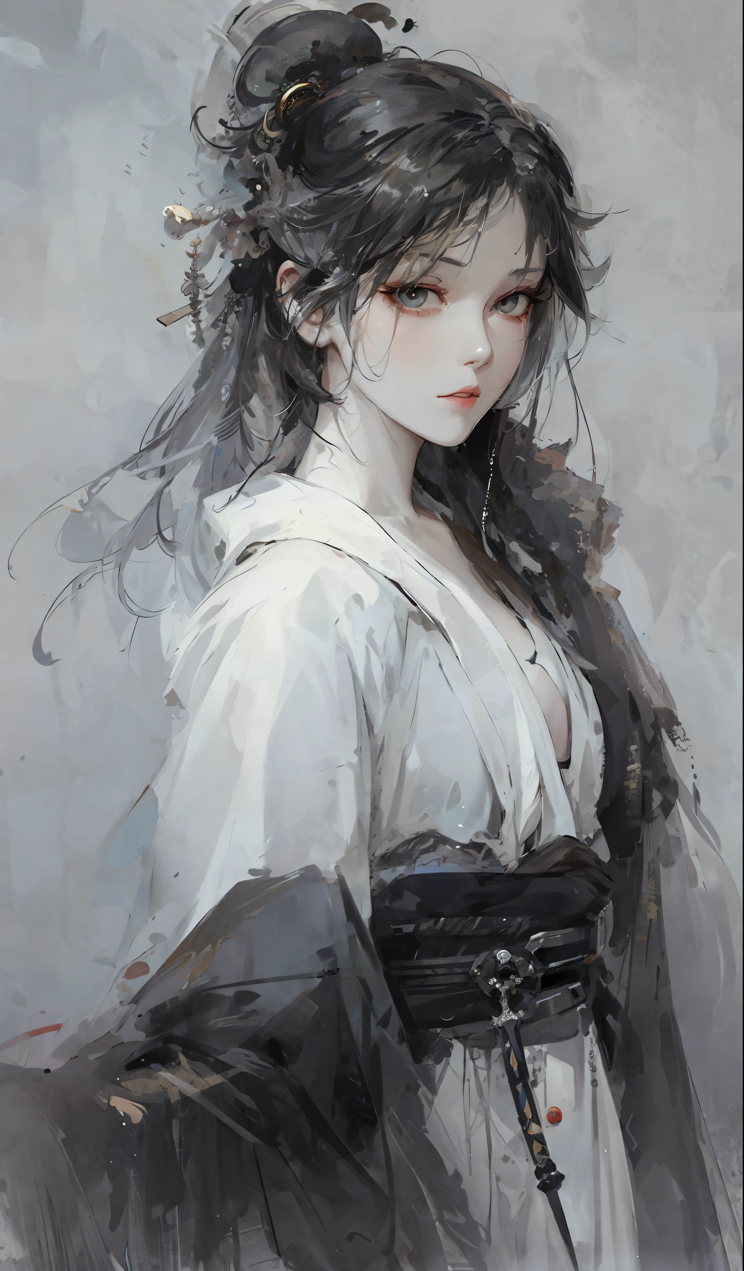 a close up of a woman with white hair and a white mask, beautiful character painting, guweiz, artwork in the style of guweiz, white haired deity, by Yang J, epic exquisite character art, stunning character art, by Fan Qi, by Wuzhun Shifan, guweiz on pixiv artstation