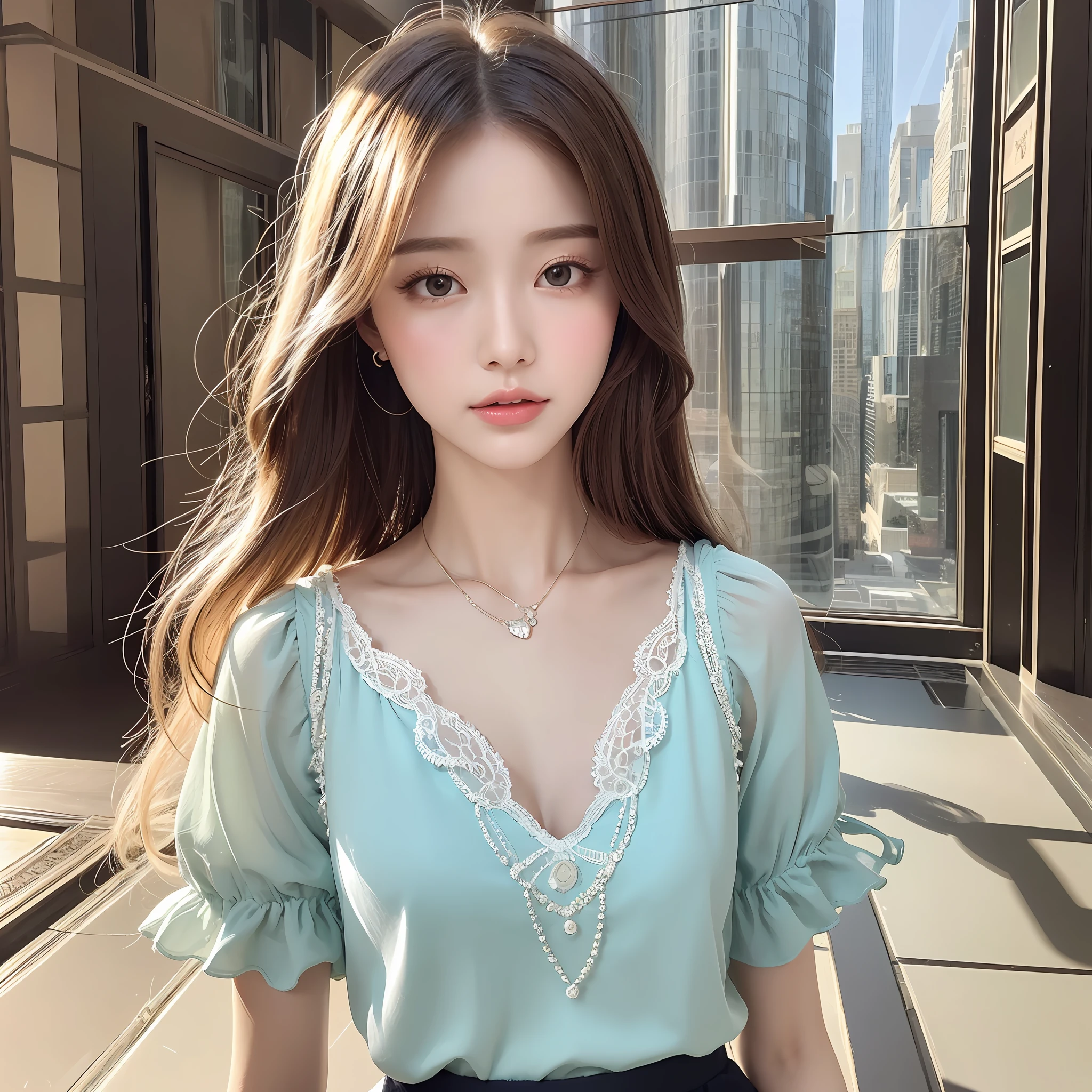 Highest quality, outstanding details, super high resolution, (fidelity: 1.4), the best illustration, favor details, highly condensed 1girl, with a delicate and beautiful face, delicate collarbone, high-quality fishtail skirt, shyness