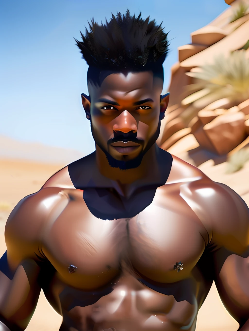fking_scifi, fking_scifi_v2, portrait of a young, muscular very handsome and attractive black Gladiator warrior man, in front of a sand desert with wild animals, short messy hair, hairy body, slavery clothing, close up, regal pose and attitude. fking_cinema_v2. , very strong and fitted, very intense action, dynamic juxtaposition, a sword, fierce look, looking at the viewer, fierce look, tumblr contest winner, hurufiyya, very strong fitted and masculine, movie still, cinematic lighting. photograph, detailed symmetric realistic face, extremely detailed natural texture, peach fuzz, short messy hair, masterpiece, absurdres, nikon d850 film stock photograph, kodak portra 400 camera f1.6 lens, extremely detailed, amazing, fine detail, very intense action, hyper realistic lifelike texture, dramatic lighting, unrealengine, trending on artstation, cinestill 800 tungsten, looking at the viewer, photo realistic, RAW photo, TanvirTamim, high quality, highres, sharp focus, extremely detailed, cinematic lighting, action, 8k uhd,-imagine-