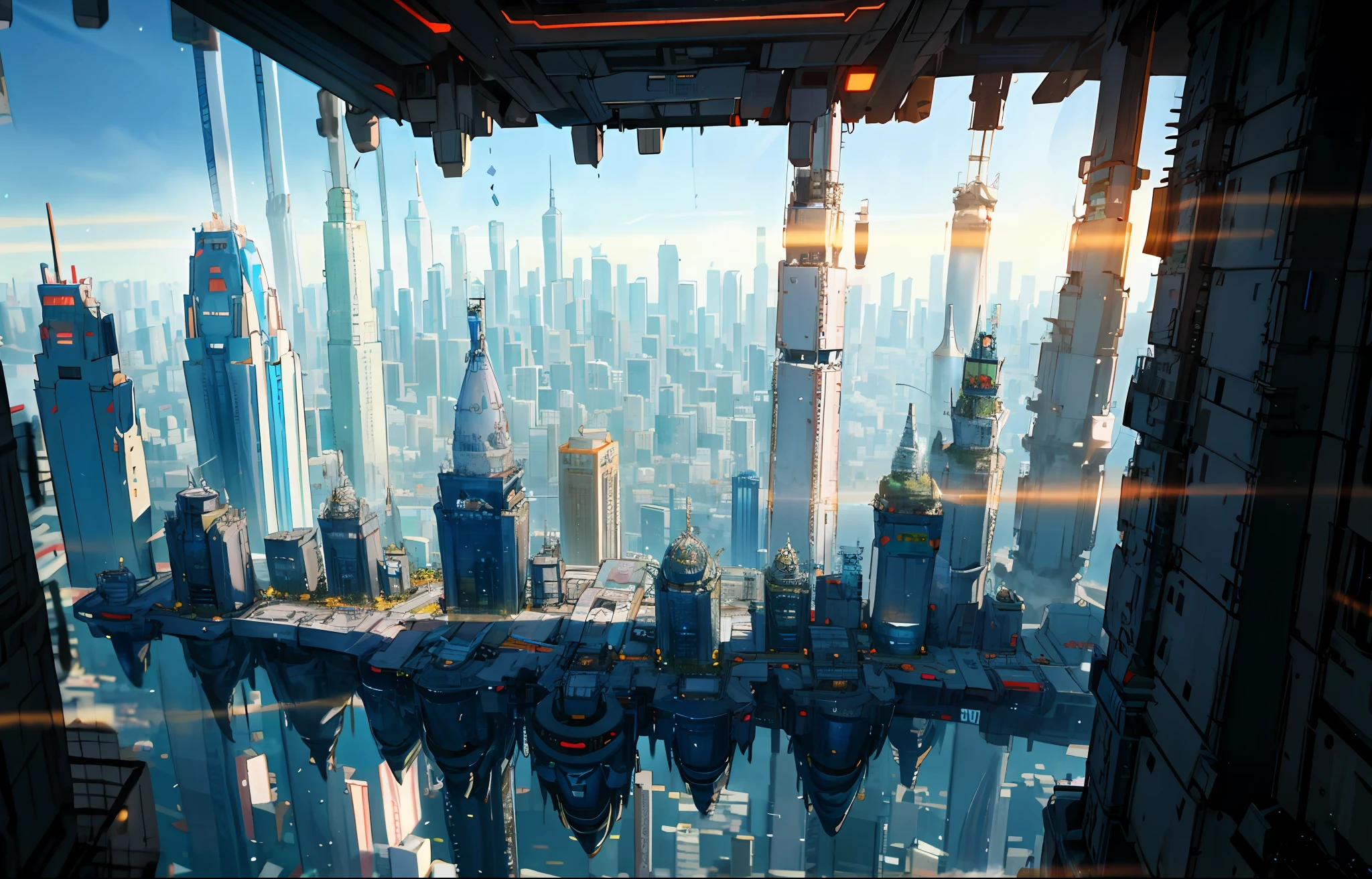 arafed view of a city with a lot of tall buildings, beautiful city of the future, mumbai in the future, otherwordly futuristic city, city of the future in russia, by Zha Shibiao, new york city in the year 2100, beautiful render of tang dynasty, beautiful cityscape, russian city of the future