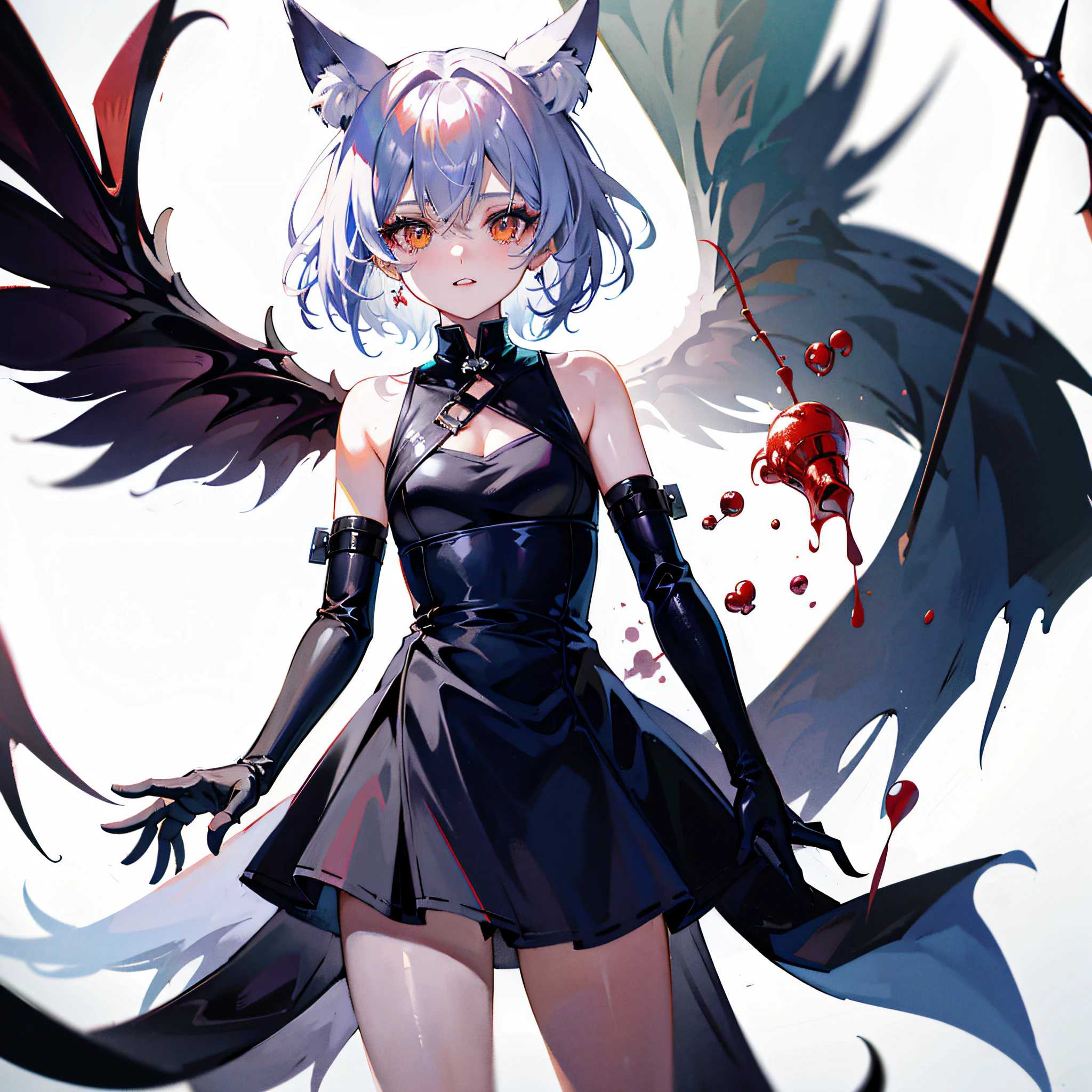 anime girl with a devil's wing and a bloody demon's tail, demon anime girl, beautiful anime catgirl, very beautiful anime cat girl, anime girl with cat ears, anime art wallpaper 8 k, anime girl wearing a black dress, badass anime 8 k, demon girl, cute anime catgirl, anime style 4 k, anime catgirl