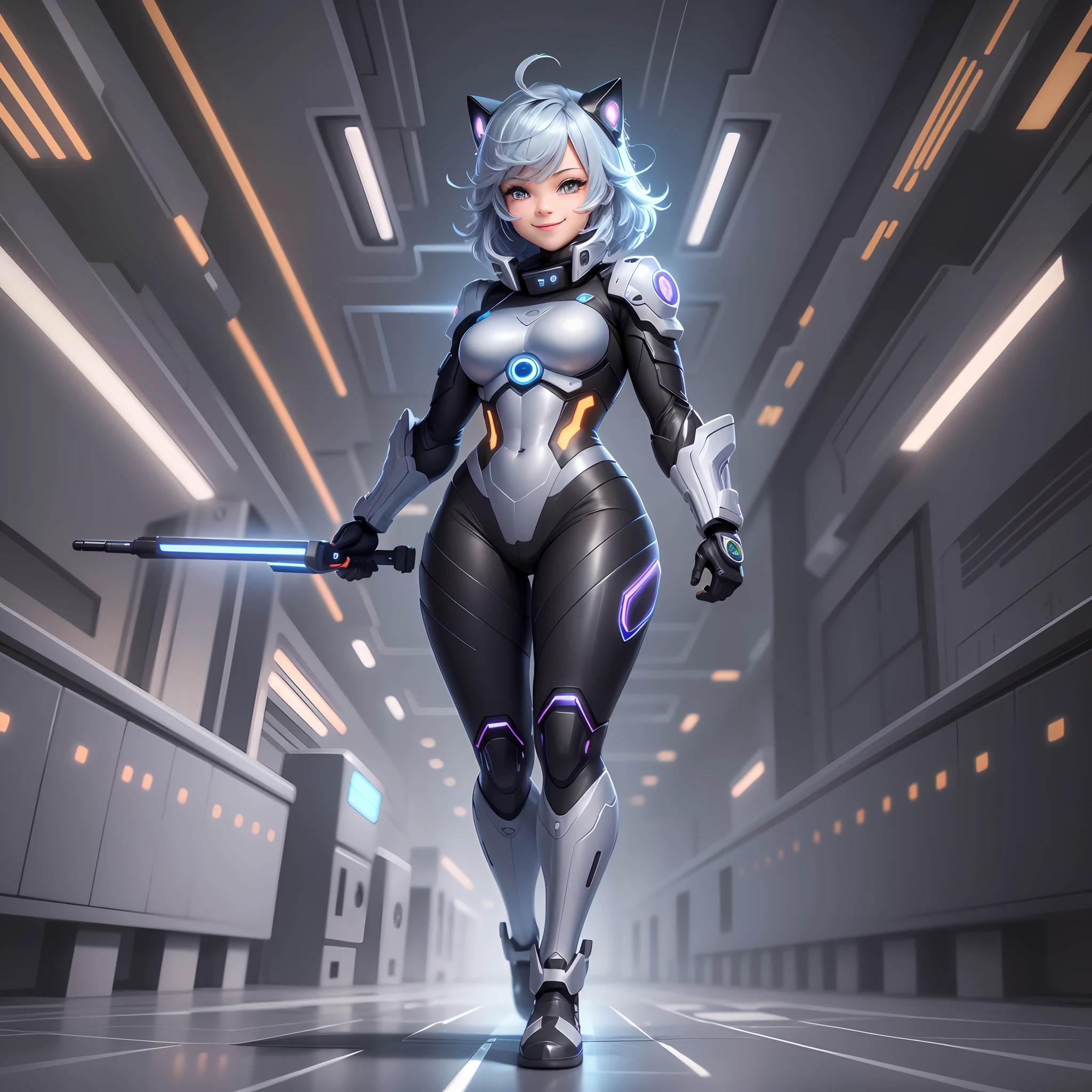 Centralized Full body cartoon a full body thunderboy cybercop Cute smile 4 k --auto --s2