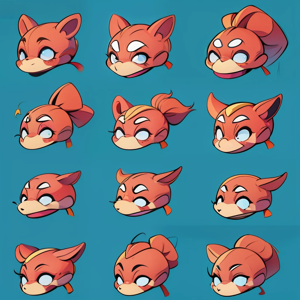 A set of anthropomorphic cartoon memes, HD, simple details, simple lines, 8k, 2d, cartoon style