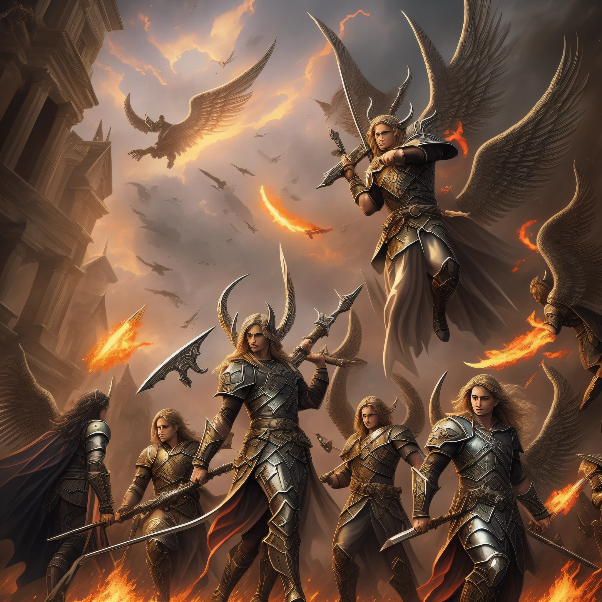 Angels and Demons , Battle Scene , Celestial Angel , RPG , Fallen Angels , Demons , Heaven and Hell, War