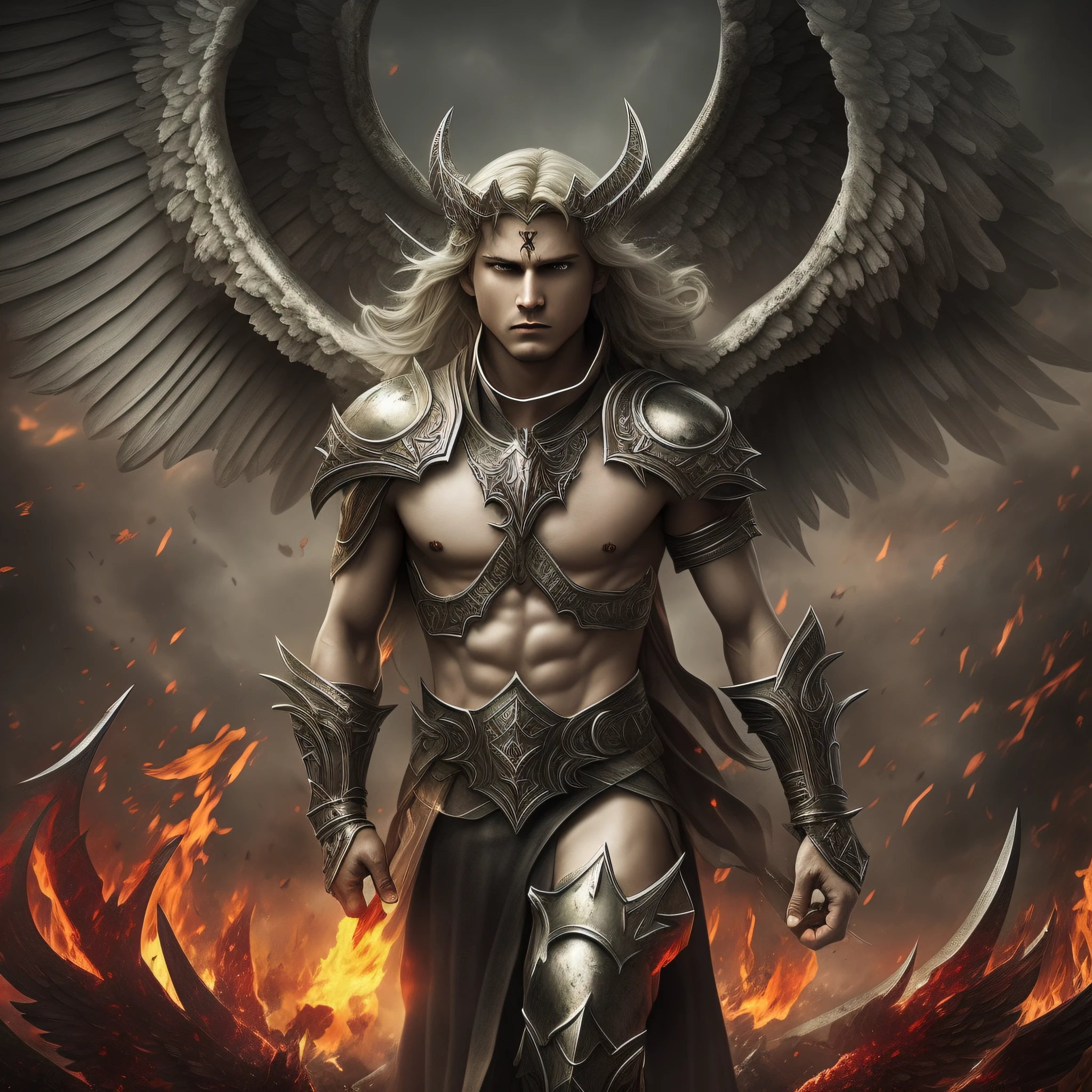 Angels and Demons , Battle Scene , Heavenly Angel , RPG , Fallen Angels , Demons , Heaven and Hell , War, Man, Suffering, Blood