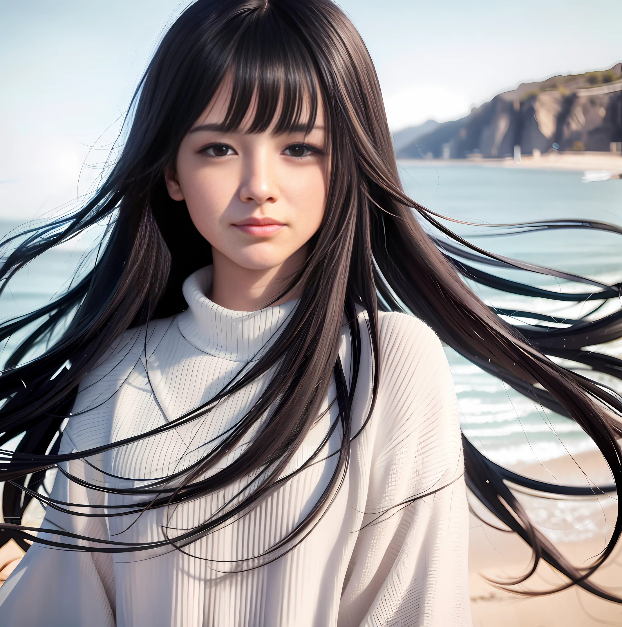 Japan person black hair neat and clean beauty