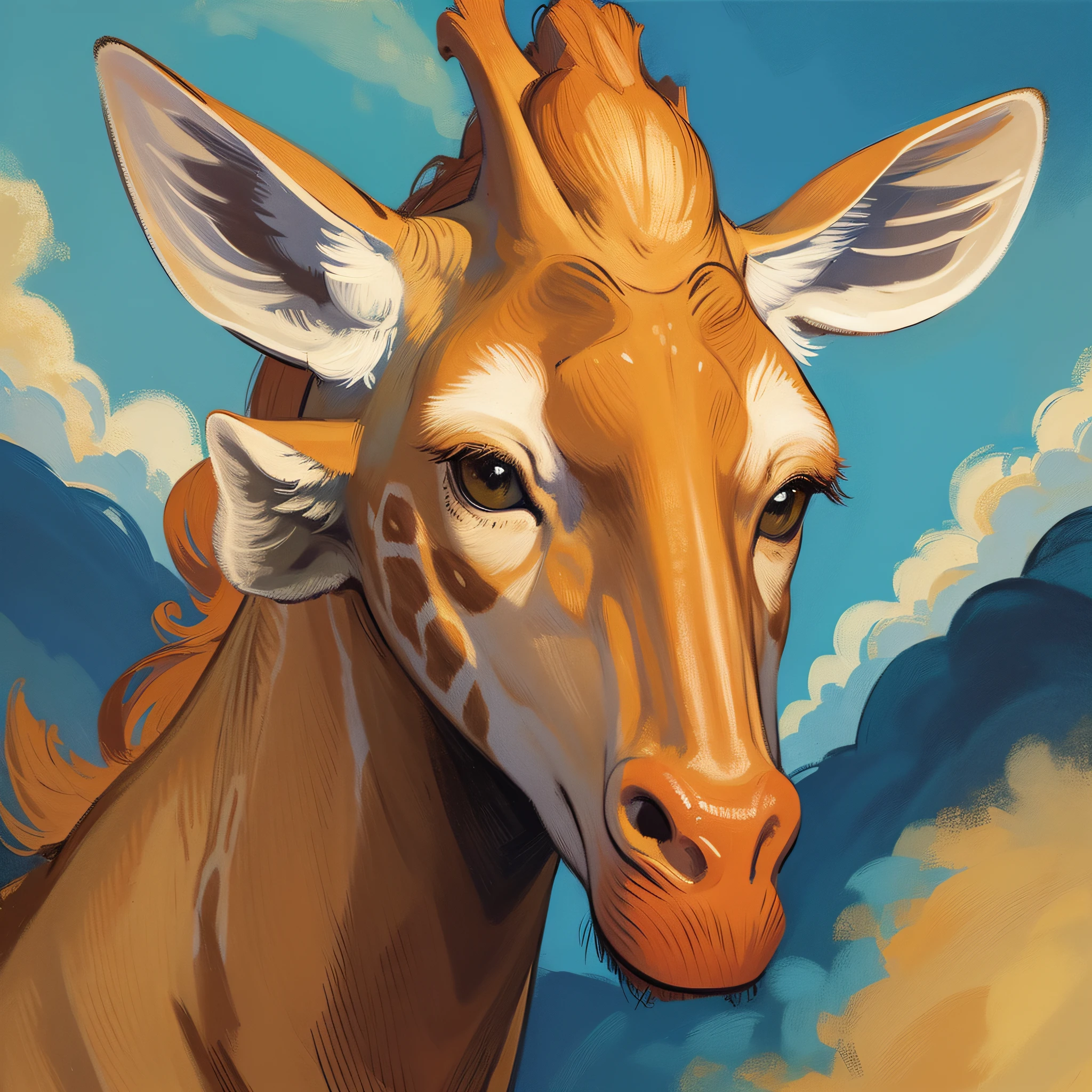 (masterpiece, high-quality), giraffe, Vincent van Gogh, oil painting, remastered --auto --s2