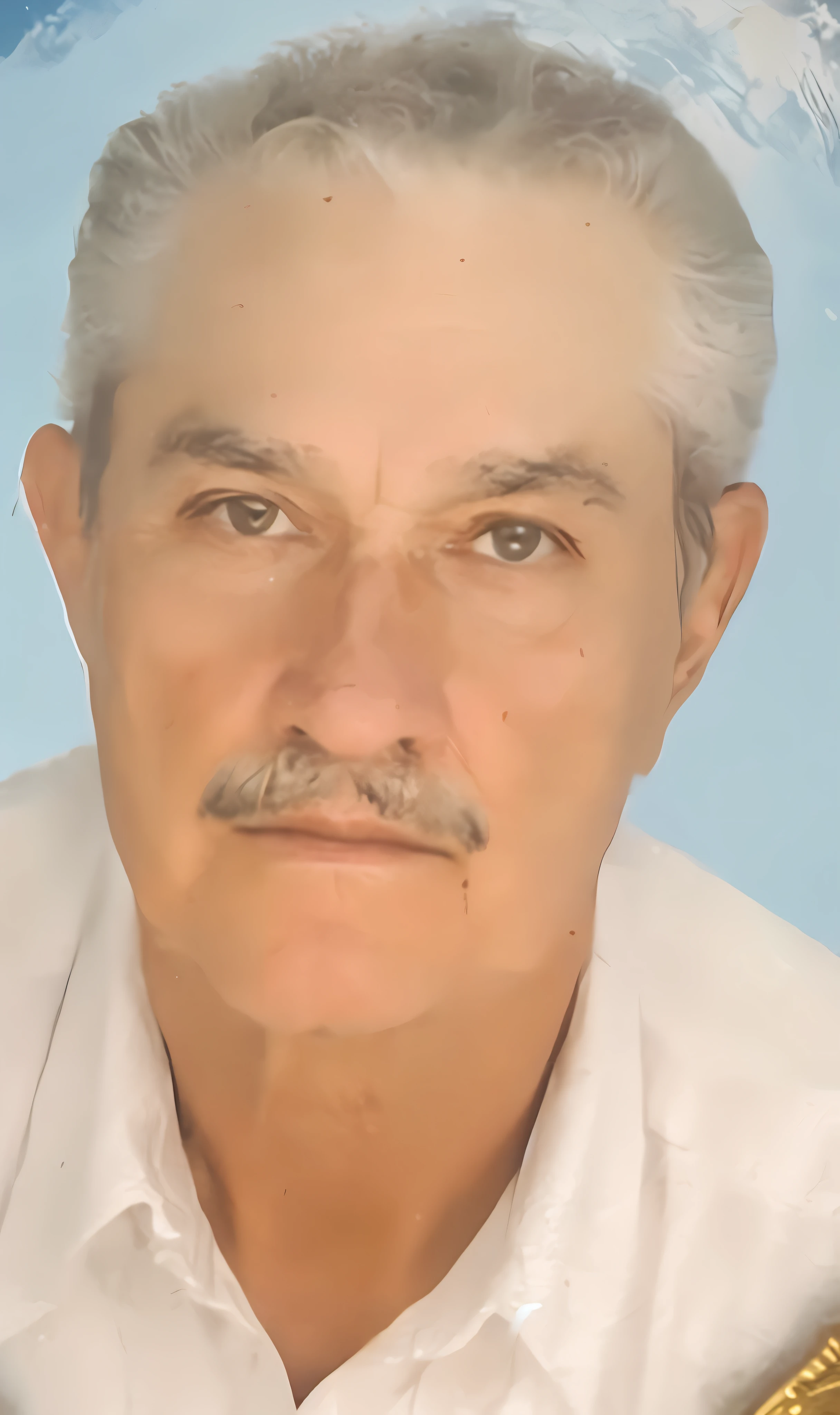 arafed photo of a man in a white shirt and a gold frame, juan jose serrano, florida man, oldman with mustach, older male, classified photo, detailed zoom photo, by William Berra, years old, daniel r horne, luis nieves sr, ignacio fernandez rios ”, carlos samuel araya, an oldman, by Mossman, by Ronald Davis