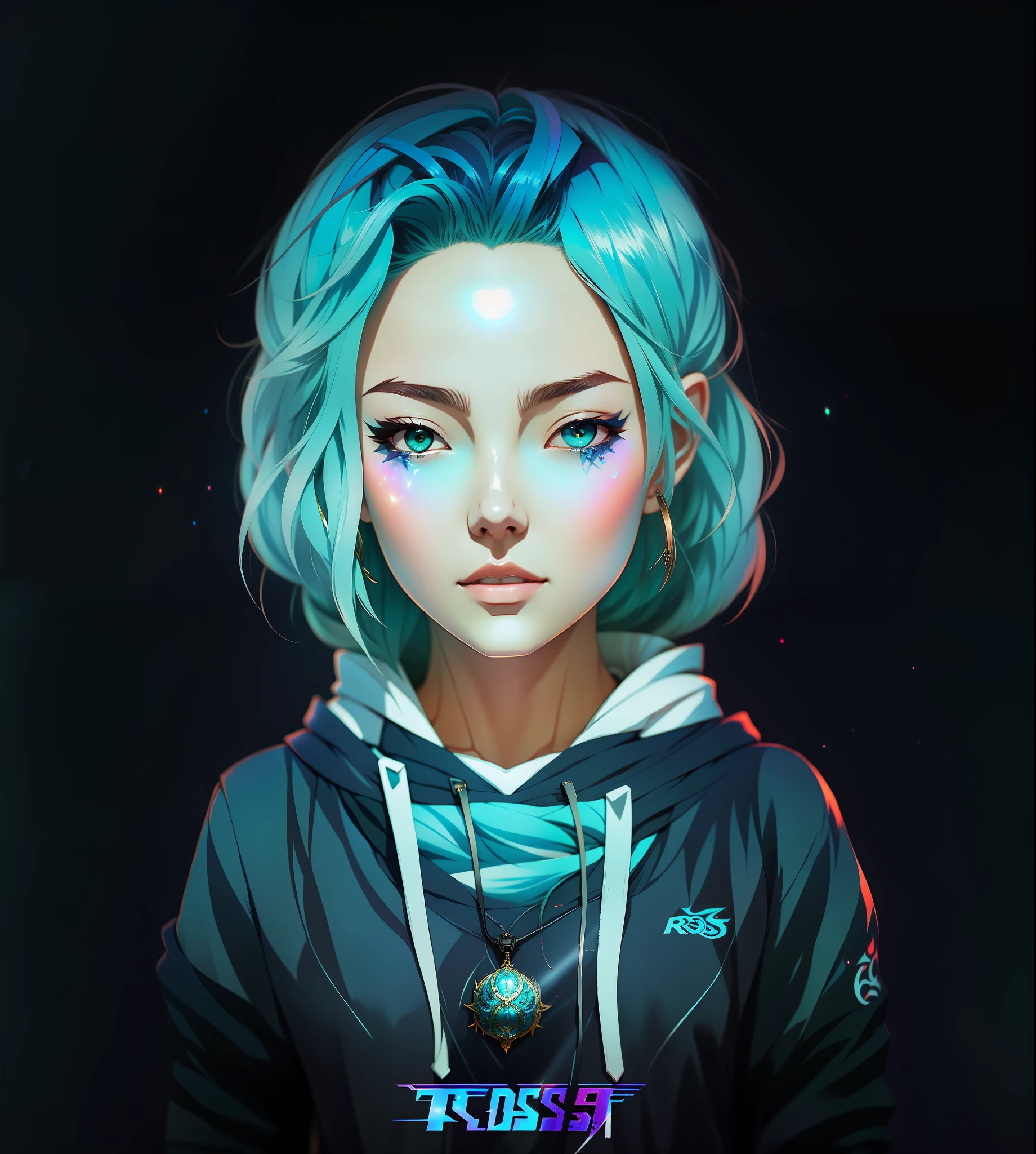 there is a woman with a hoodie on and a blue hair, artwork in the style of guweiz, digital anime illustration, rossdraws portrait, in the style of ross tran, style digital painting, ross tran style, 🤤 girl portrait, ross tran 8 k, inspired by Ross Tran, 2d portrait, digital art style, digital art. artstation