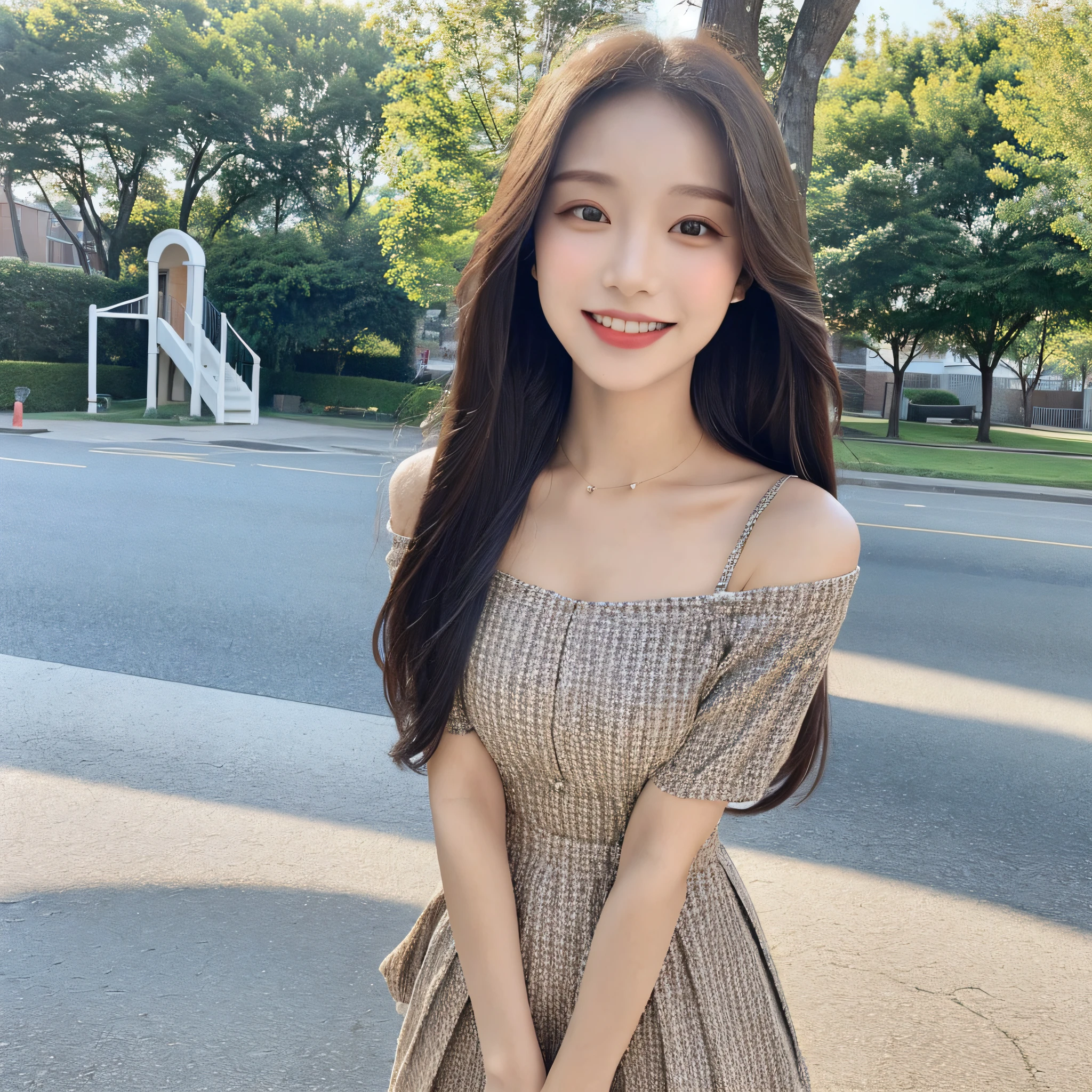 ((Best Quality, 8k, Masterpiece:1.3)), Focus: 1.2, Perfect Body Beauty: 1.4, Buttocks: 1.2, ((Ethnic Hair Ornament, Collarbone: 1.2)), (Short Skirt: 1.1) , (Rain, Street:1.3), Highly detailed face and skin texture, Fine eyes, Double eyelids, Whitened skin, Long hair, smile, Long legs: 1.5, Full body: 1.5, Best proportions of four fingers and one thumb, Smiley face, Facial texture: 1.3, Sunshine, Summer, collarbone, beautiful eyes, real face, real skin, realistic face, realistic skin, detailed eyes, detailed facial features, detailed clothing features, detailed face, tight, tight fit, summer fashion dress random, background college playground: 1.5, a girl