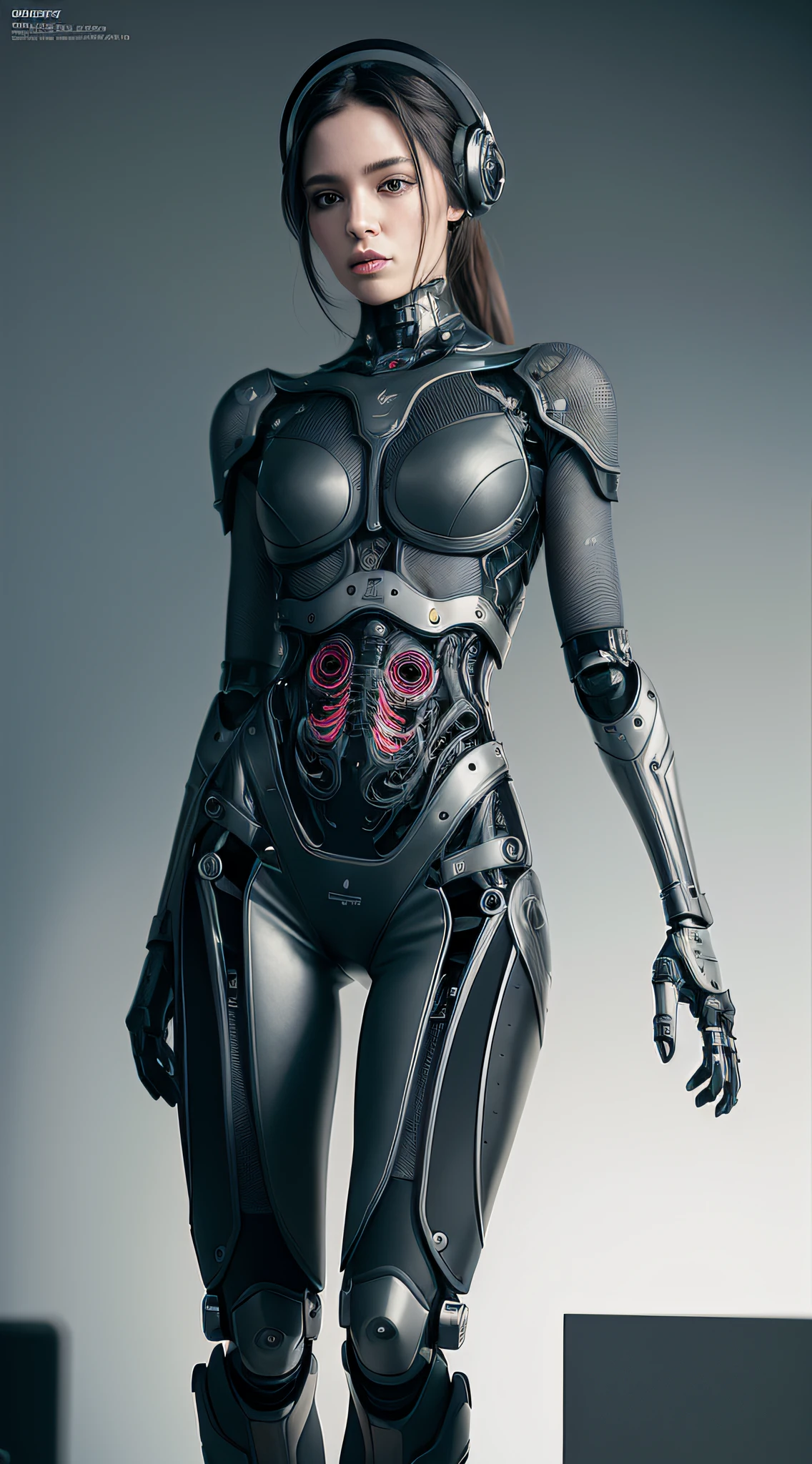 female robot face, ceramic silhouette, robot, robot parts, cable, microchip, lace, bare spine, bare exoskeleton, broken parts, bare internal organs, broken body, whole body, facial muscles, beautiful, walking, studio soft light, edge light, vibrant details, very refined, elegant, cyberpunk, surrealism, anatomy, beautiful background, 3d rendering, octane rendering, hr giger style, 8k, best quality, illustration, very detailed, CG, Uniform, wallpaper, fidelity, stunning, fine details, masterpiece, best quality, official art, absurd, 150 mm